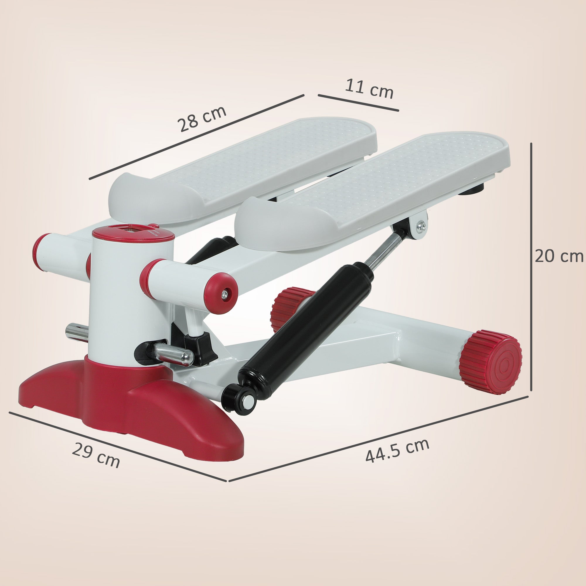 SPORTNOW Mini Stepper, Compact Step Machine Exerciser for Home Workout with LCD Monitor and Non-Slip Pedals, Grey - North Peak Garden Furniture