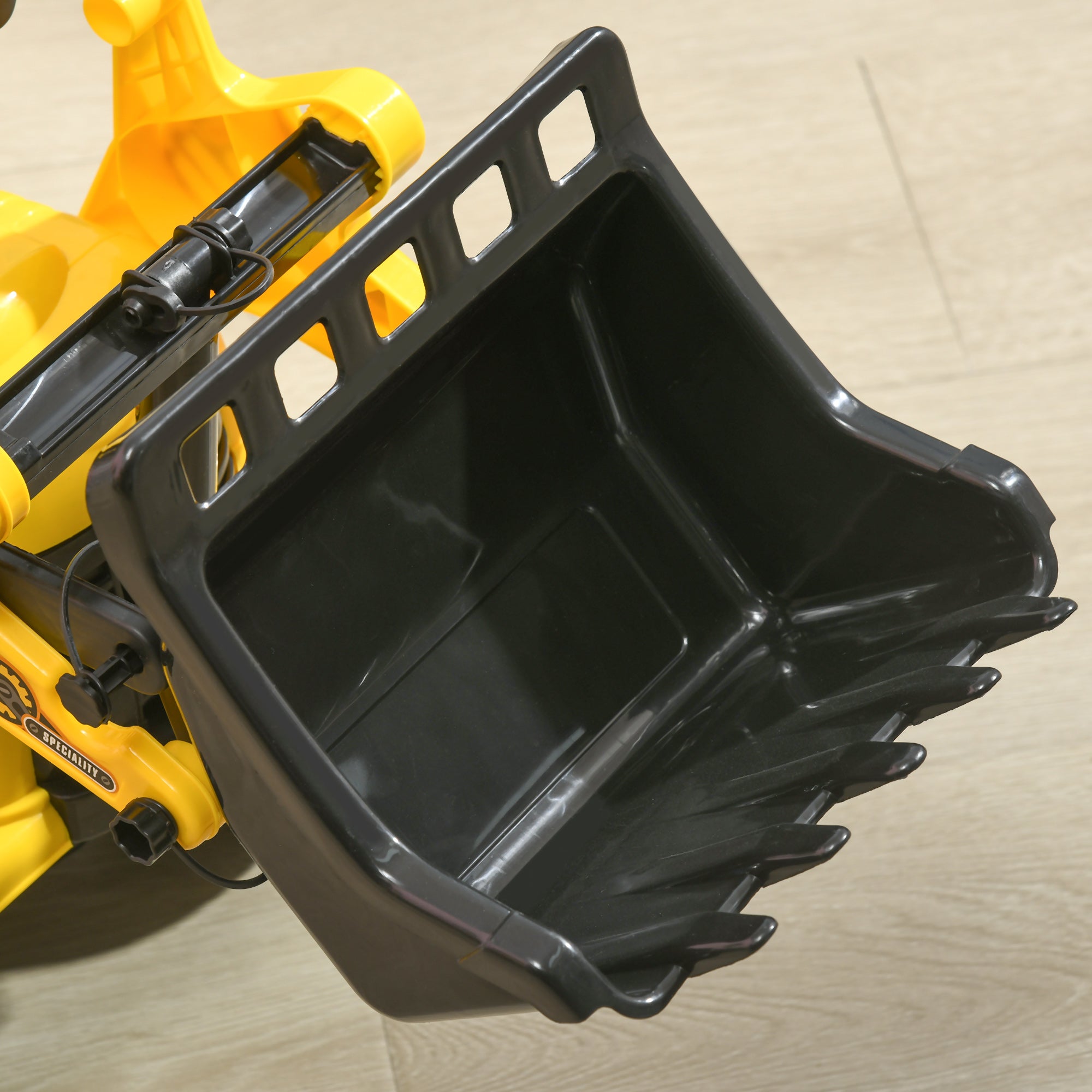 HOMCOM NO POWER 3 in 1 Ride On Toy Bulldozer Toddler Digger Excavator Scooter Storage Cart Toilet Pretend Play Construction Truck - North Peak Garden Furniture