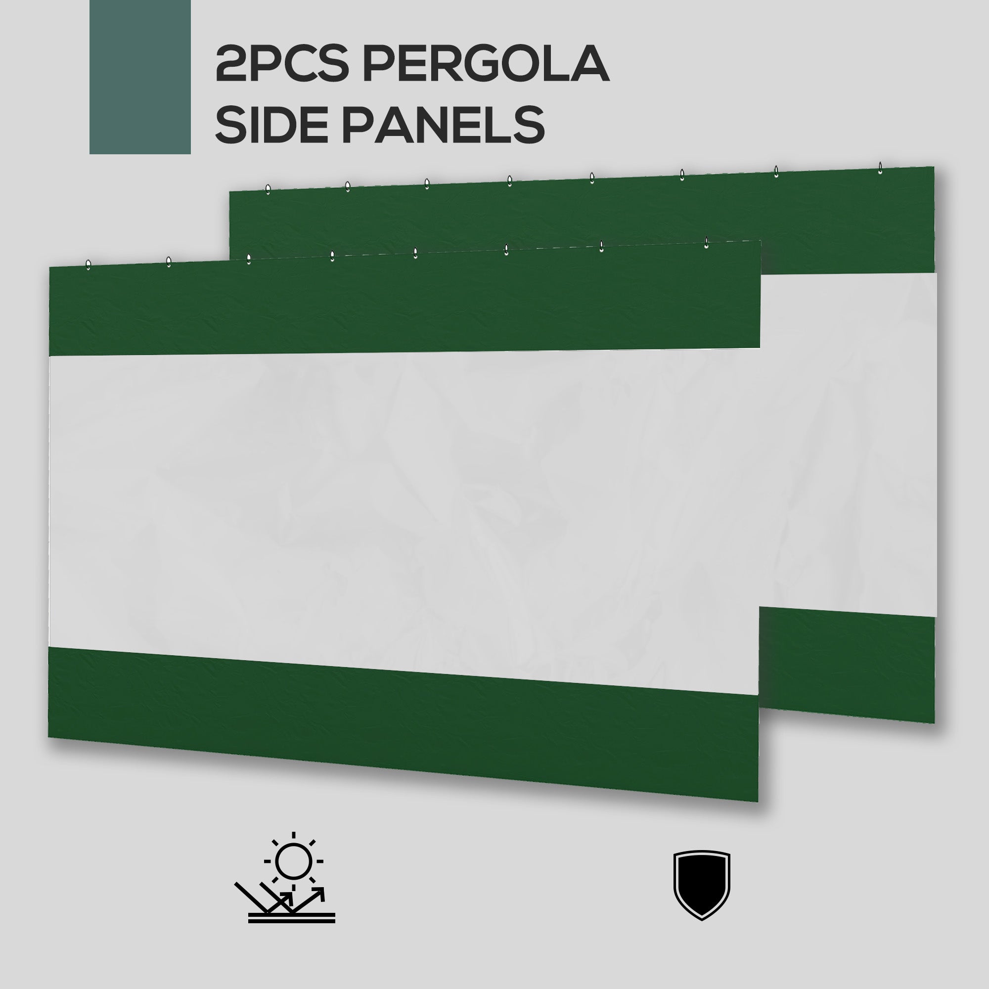 Outsunny Set of Two 3 x 2m Replacement Pergola Panels - Green - North Peak Garden Furniture