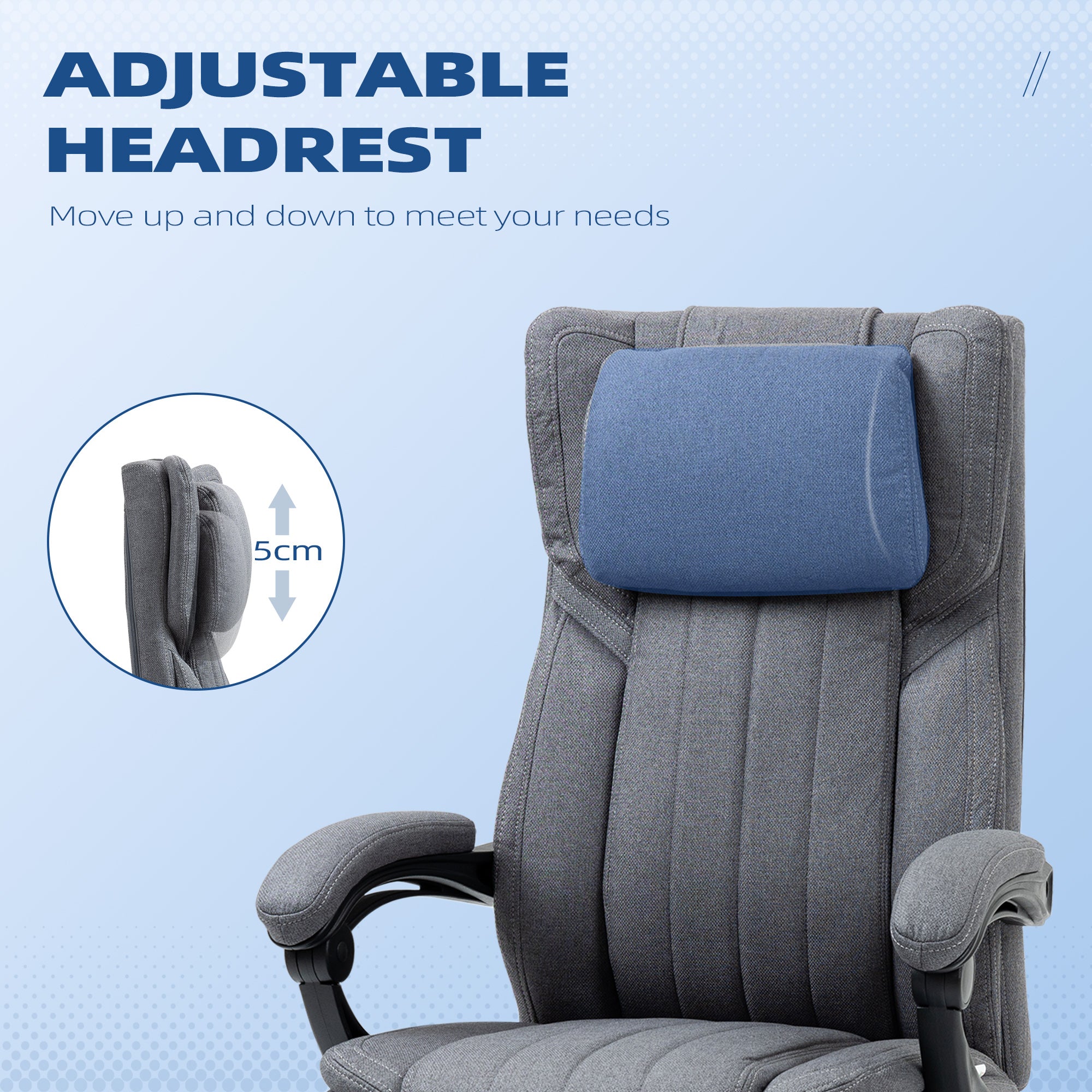 HOMCOM High Back Computer Desk Chair, Executive Office Chair with Adjustable Headrest, Footrest, Reclining Back, Dark Grey - North Peak Garden Furniture