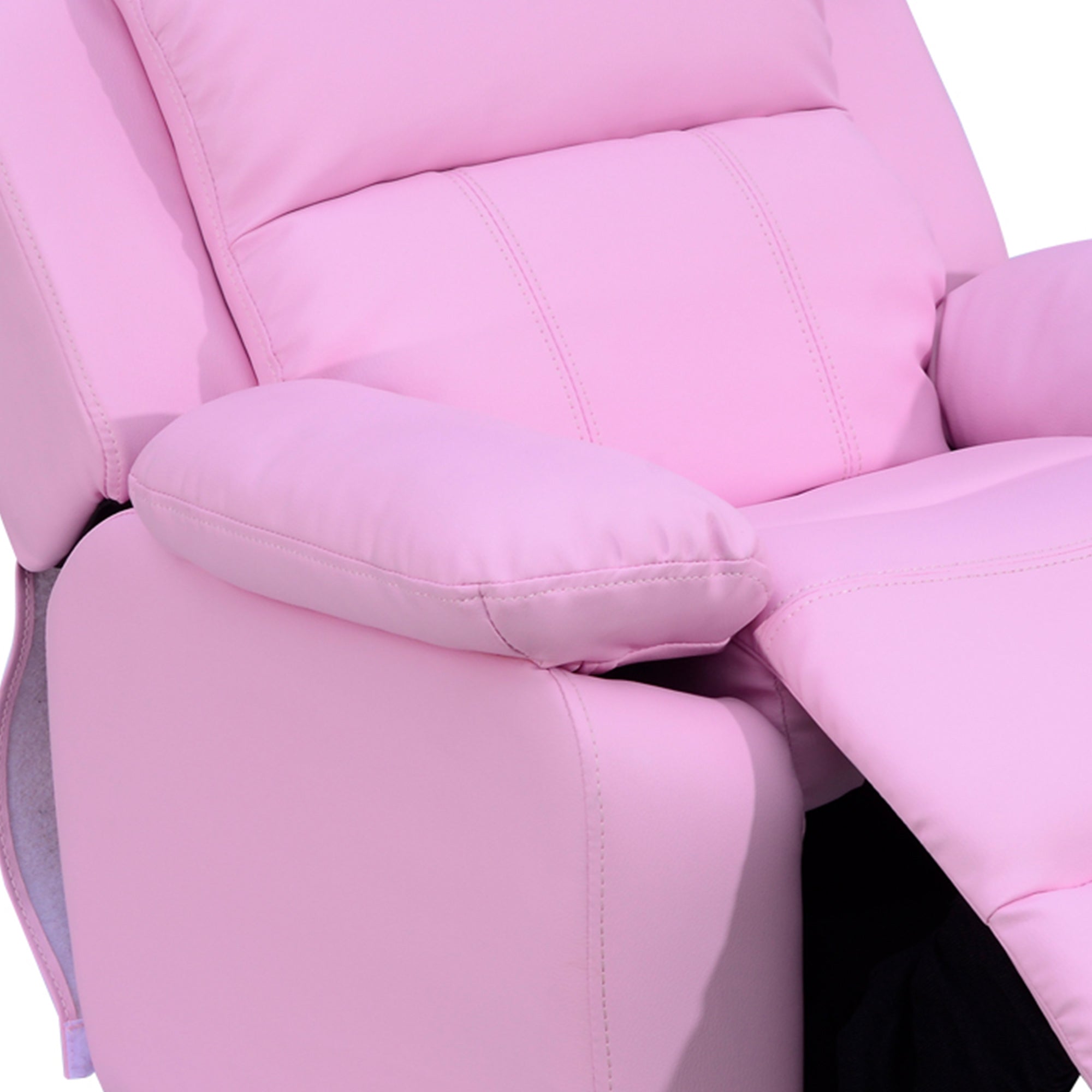 HOMCOM Kids Sofa Armchair Toddler Recliner Children's Chair Lounger Games Chair PU Leather w/ Storage (Pink) - North Peak Garden Furniture