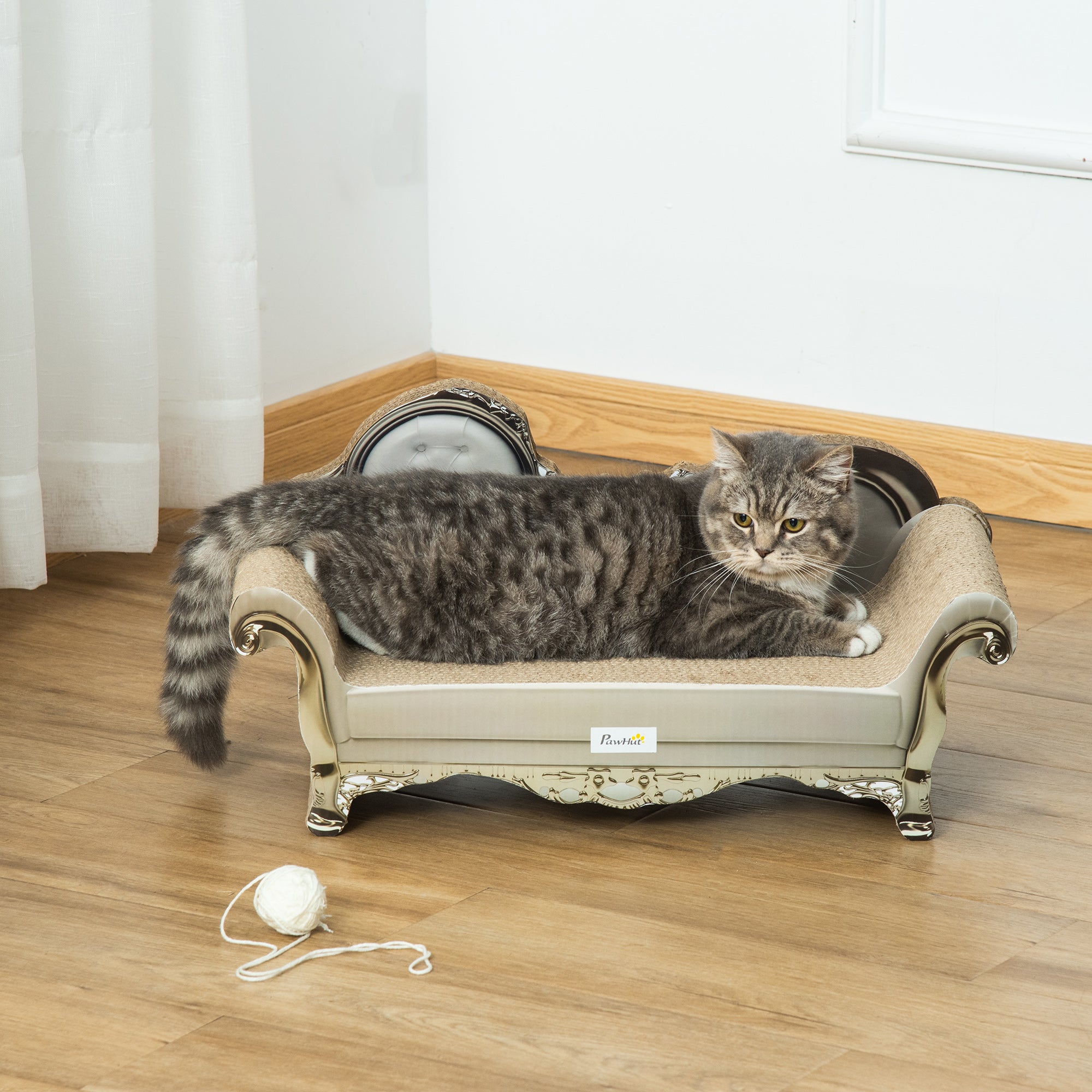 PawHut Cat Furniture, with Scratching Pad & Catnip - Brown