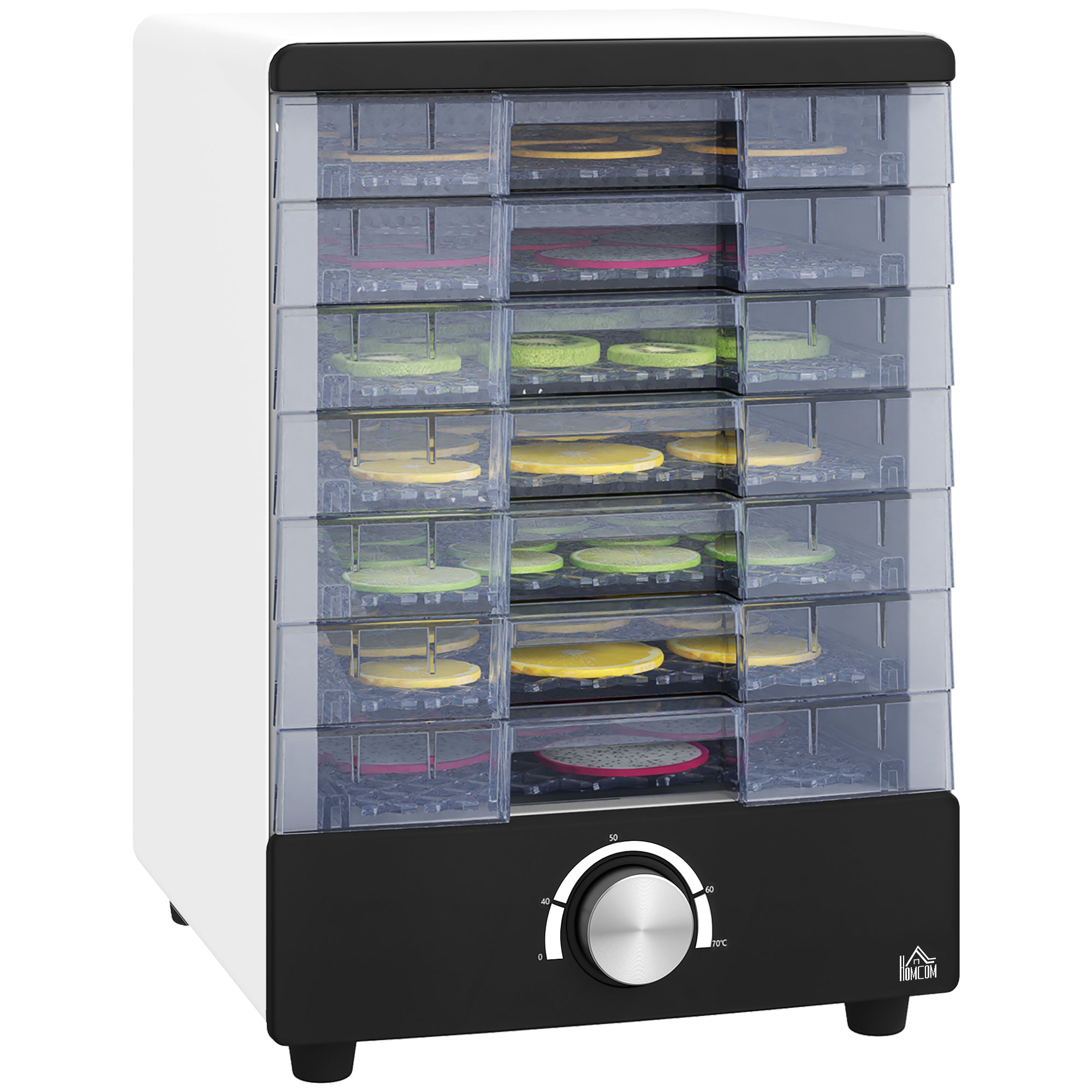 HOMCOM Seven Tray, 40-70°C Food Dehydrator - White - North Peak Garden Furniture