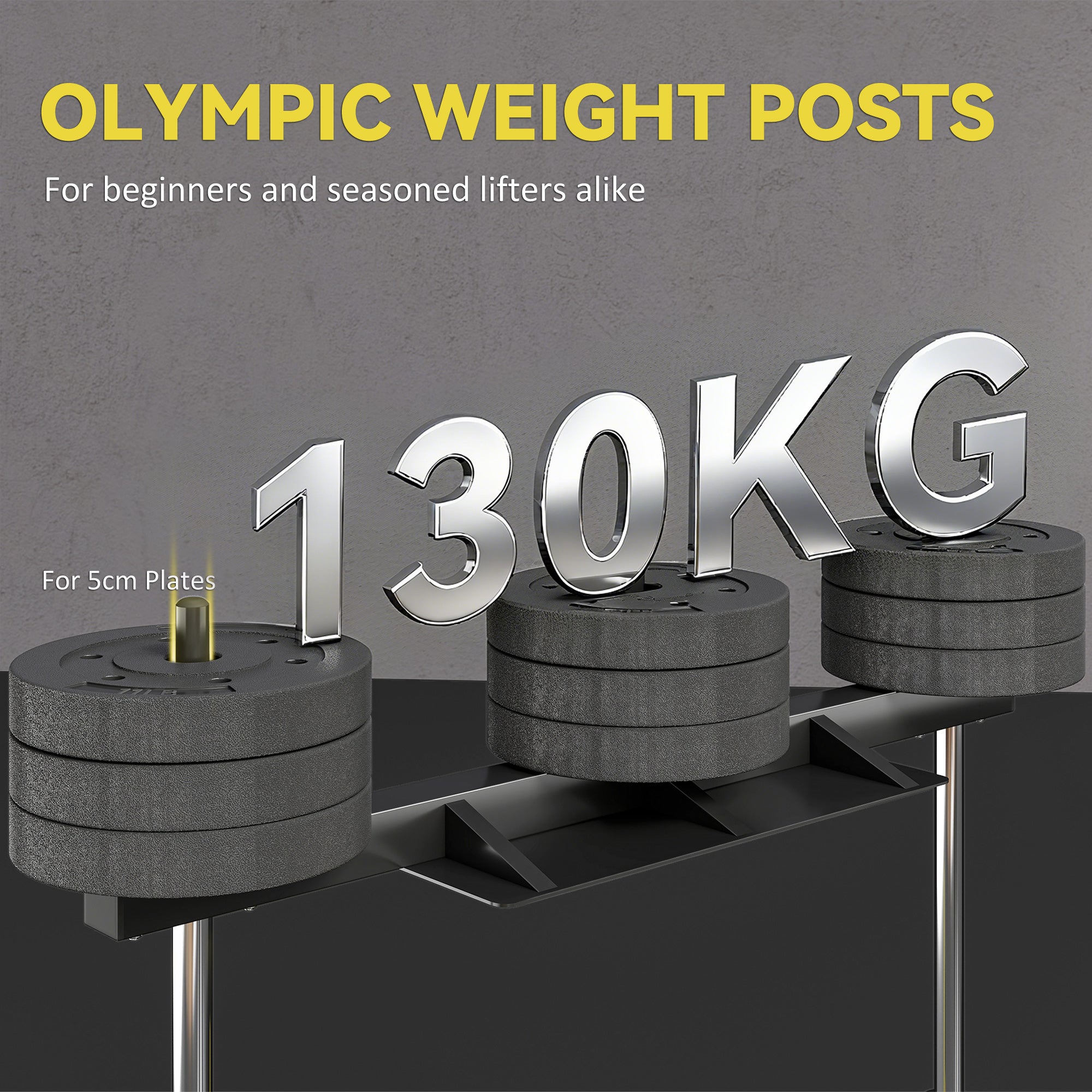 SPORTNOW Vertical Leg Press Machine with Adjustable Leg, Back and Head Positions, 2" Olympic Plate Compatible, Yellow