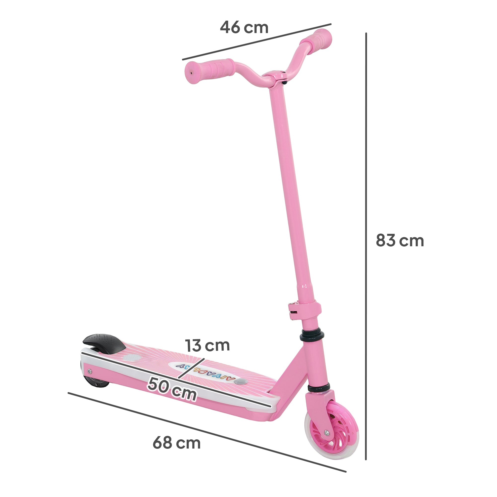 AIYAPLAY Electric Scooter for Kids Ages 4-7, with Auxiliary Rear Wheels, Flashing LED Light and Electric Brake, Kids Electric Scooter for Boys Girls, 6 KM/H & 8 KM, Pink - North Peak Garden Furniture