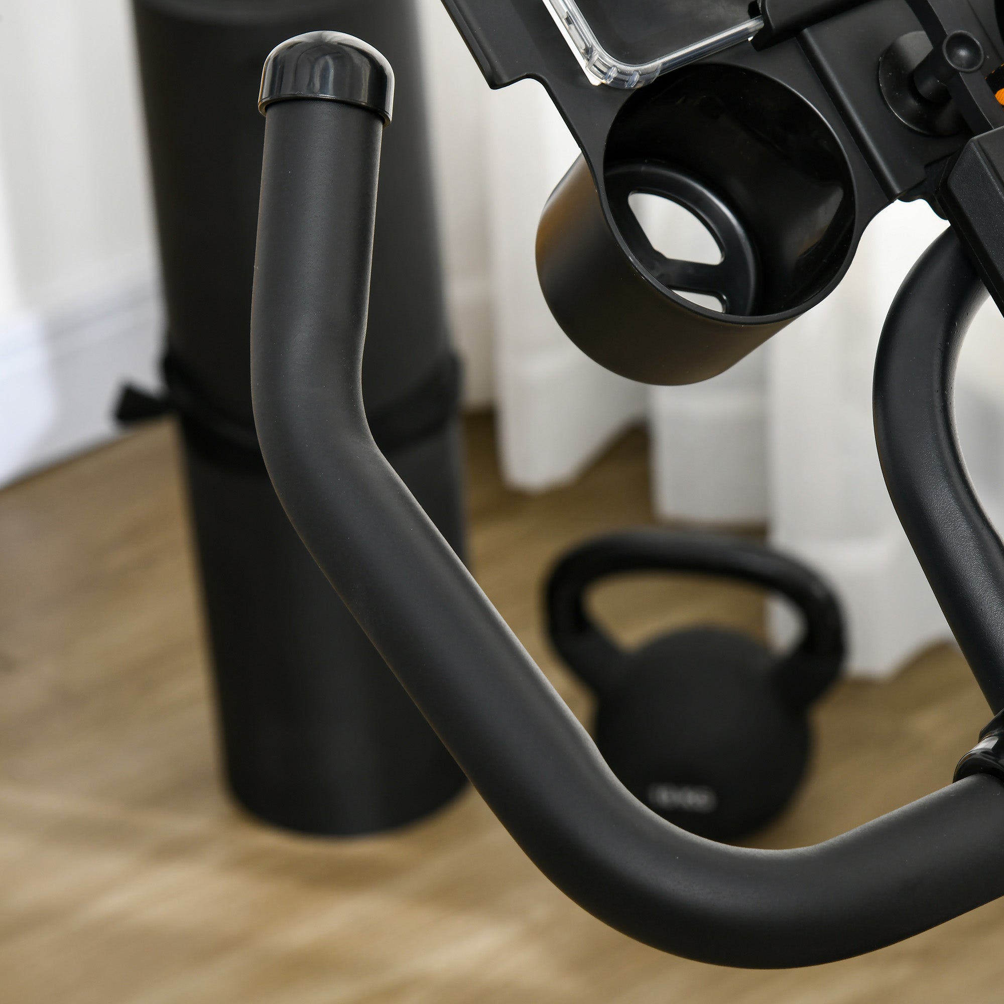 HOMCOM Exercise Bike, 8kg Flywheel Stationary Bike Indoor Cycling Machine with Adjustable Resistance Seat Handlebar, Black - North Peak Garden Furniture