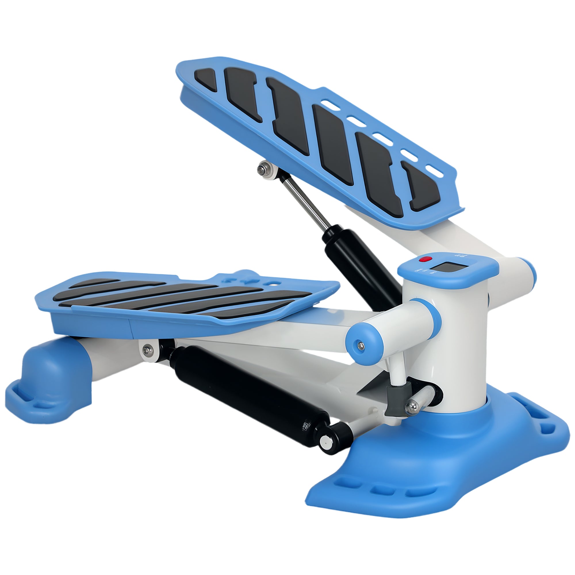 HOMCOM Portable Mini Stepper, Steppers for Exercise Workout with LCD Display Monitor, Anti-skid Foot Pedals for Home Gym Office, Blue - North Peak Garden Furniture