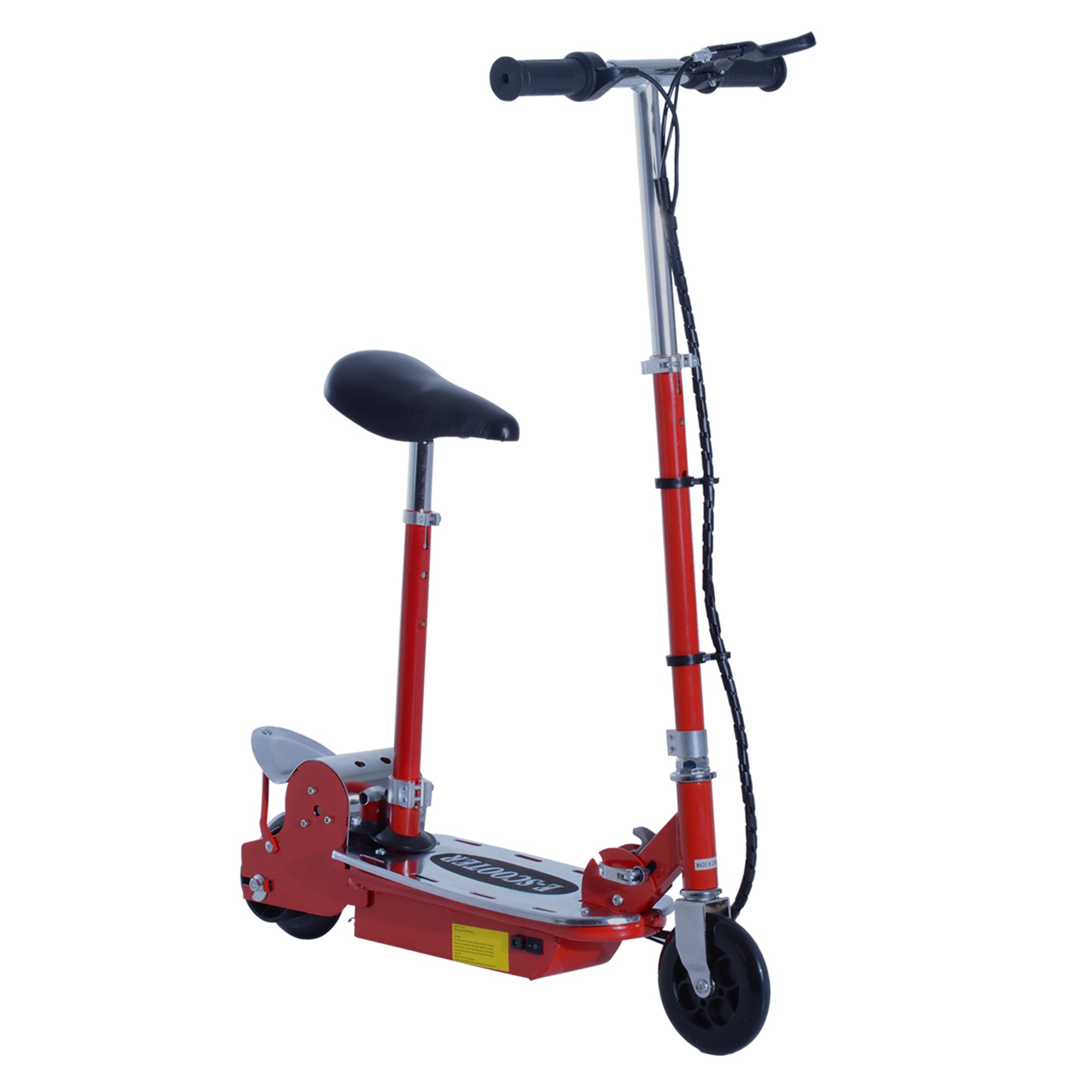 HOMCOM Foldable Electric Scooter for Teens Over 7 years old 12V Battery 120W-Red