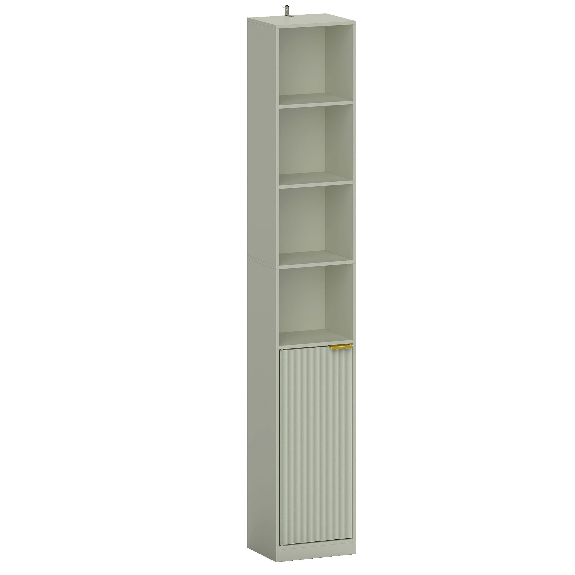 HOMCOM Bookcase Adjustable Shelf Bookshelf Anti-Tip Hardware 6-Tier Storage Cabinet Light Green