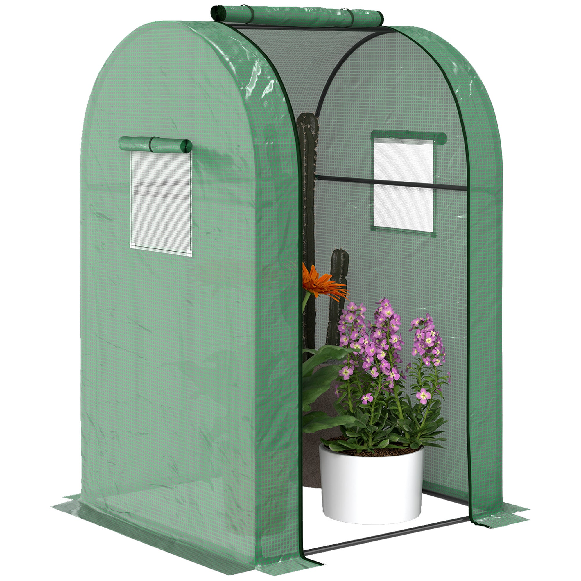 Outsunny 94 x 94cm Mini Portable Greenhouse - Green - North Peak Garden Furniture