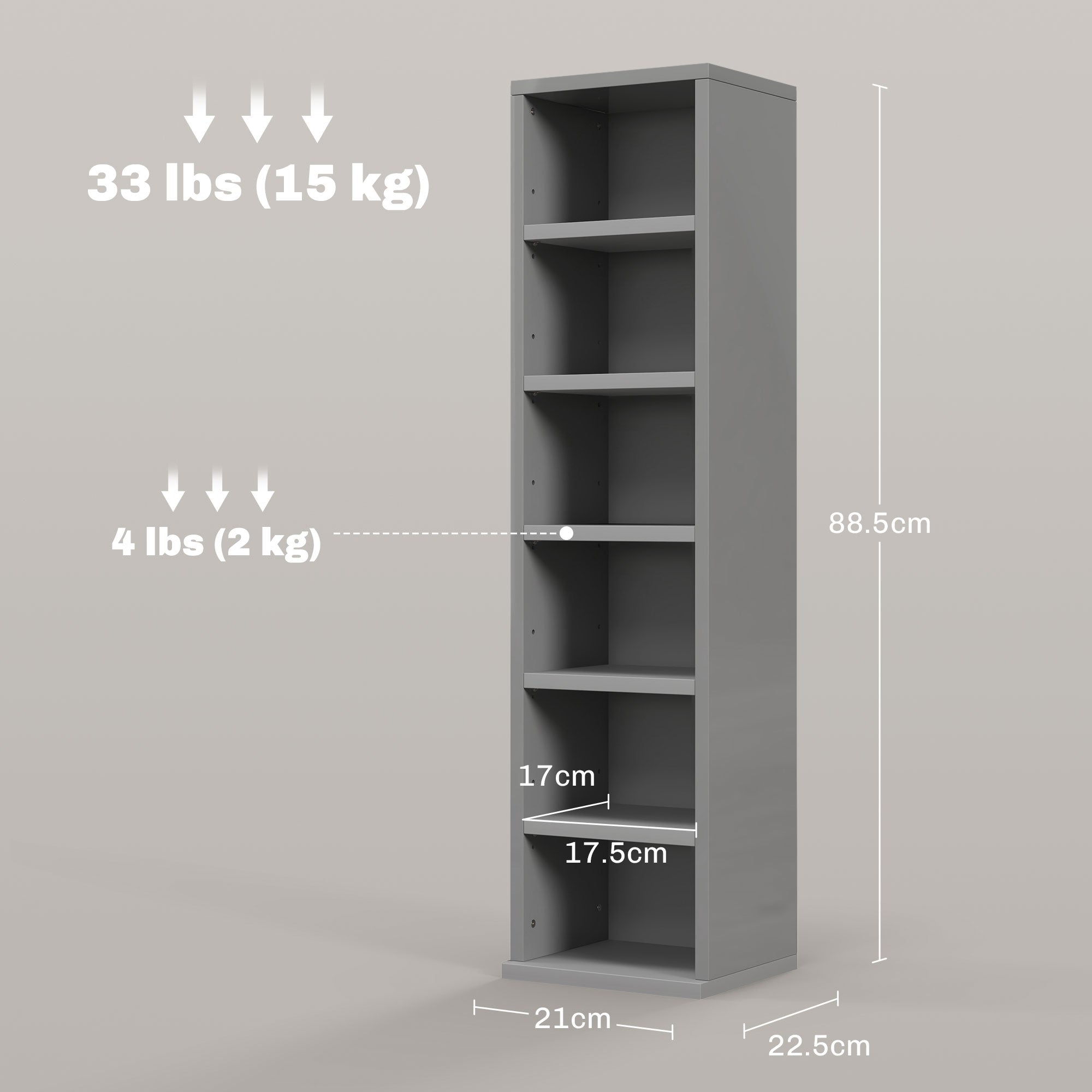 HOMCOM Set of Two 102 CD Storage Units - High Gloss Grey - North Peak Garden Furniture