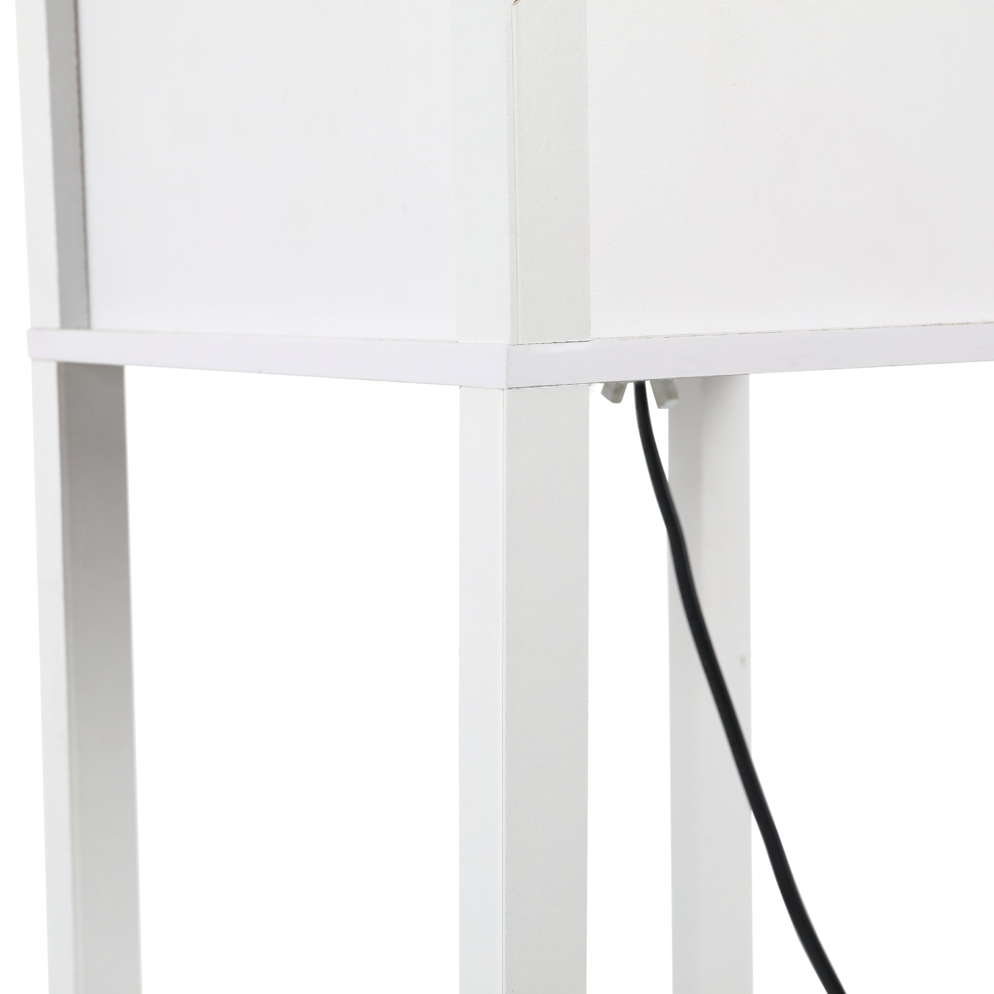 HOMCOM 3-Tier Floor Lamp, Floor Light with Storage Shelf, Reading Standing Lamp for Living Room, Bedroom, Kitchen, Dining Room, Office, Dorm, 160cm, White - North Peak Garden Furniture