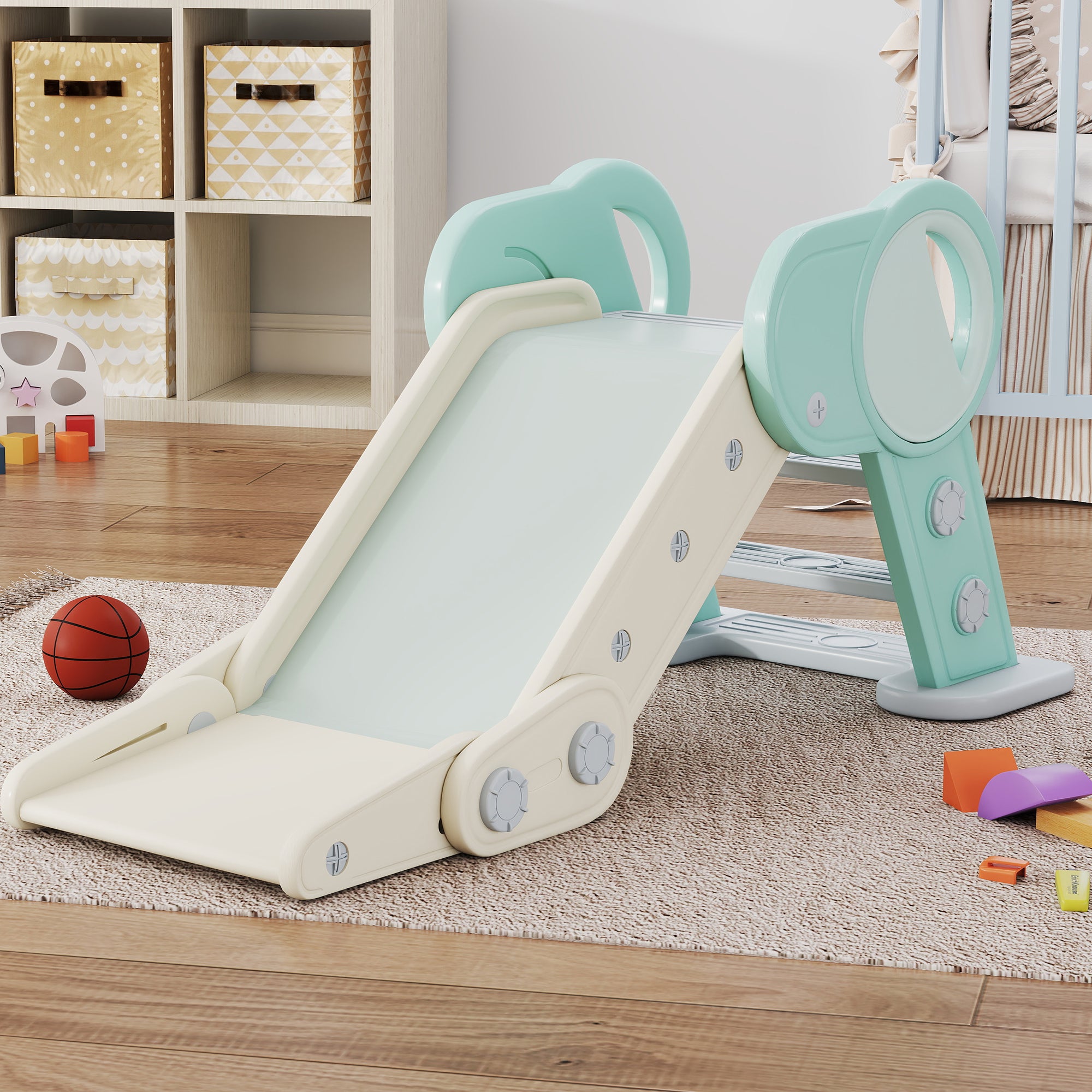 AIYAPLAY Foldable Kids Slide, Freestanding Baby Slide, for Ages 1.5-3 Years - North Peak Garden Furniture