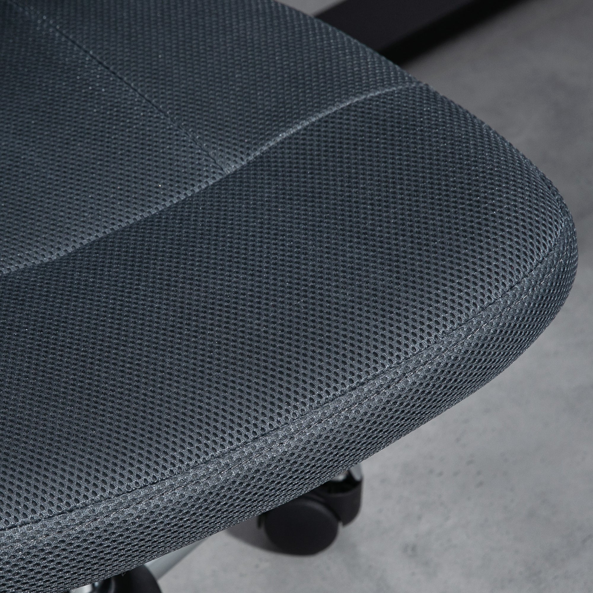 Vinsetto Computer Desk Chair, Mesh Office Chair with Adjustable Height and Swivel Wheels, Armless Study Chair, Dark Grey - North Peak Garden Furniture