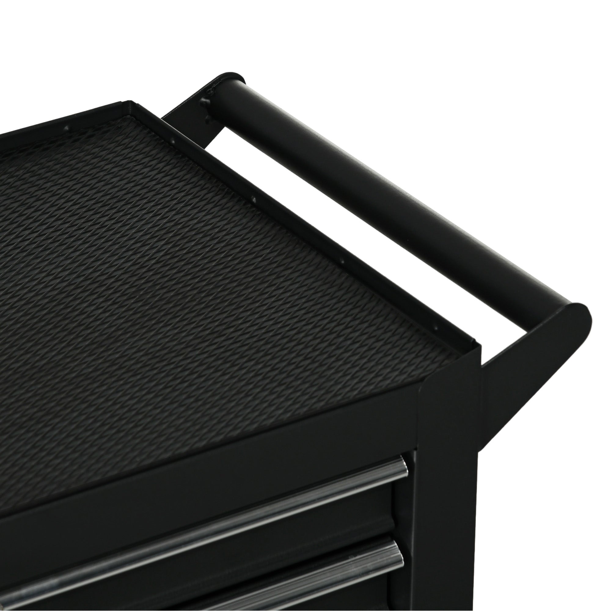 DURHAND 7-Drawer Rolling Tool Chest on Wheels, Lockable Tool Cabinet with Side Handle, Metal Tool Box Trolley for Garage, Workshop, Matte Black - North Peak Garden Furniture