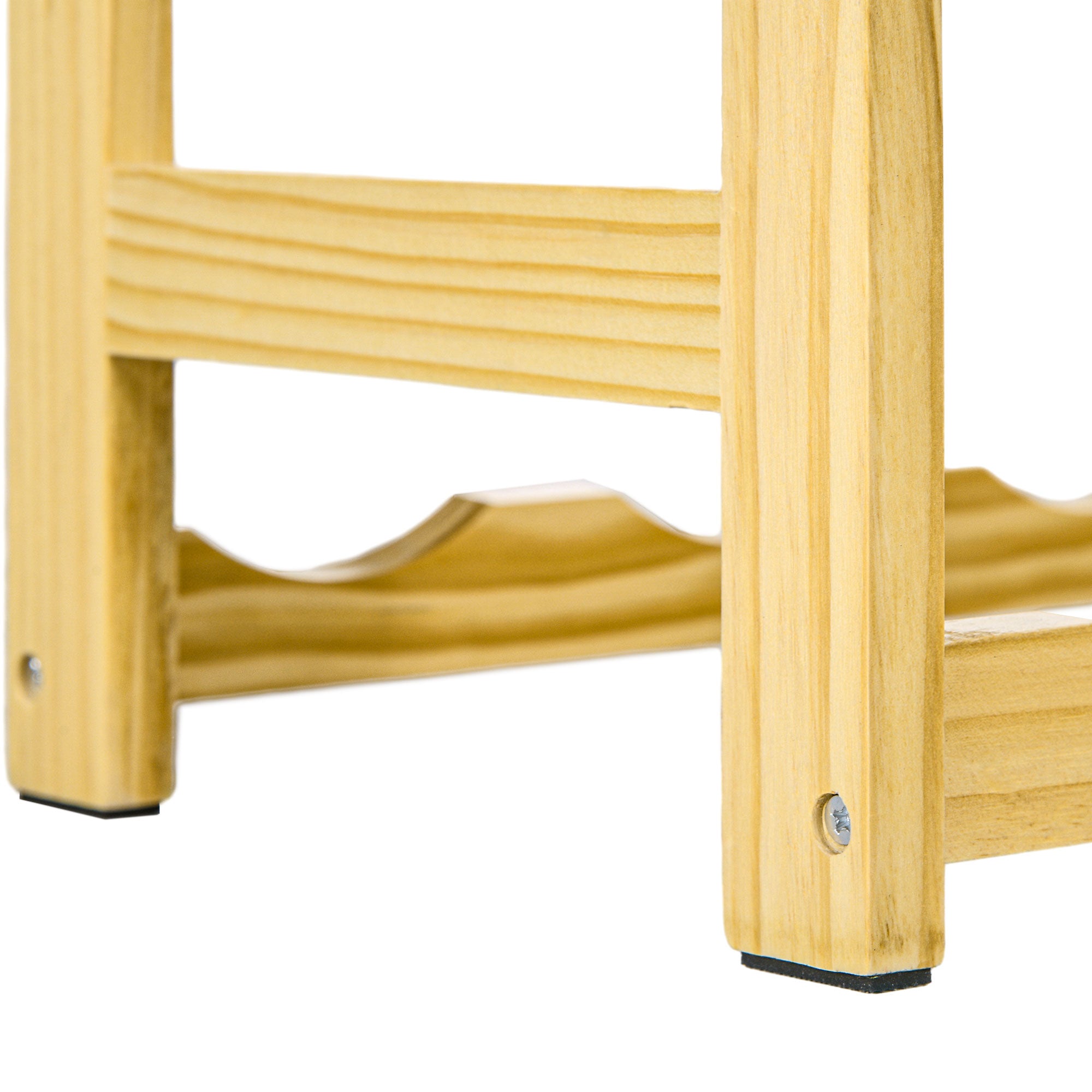 HOMCOM 42-Bottle Wooden Wine Rack - Natural Finish - North Peak Garden Furniture