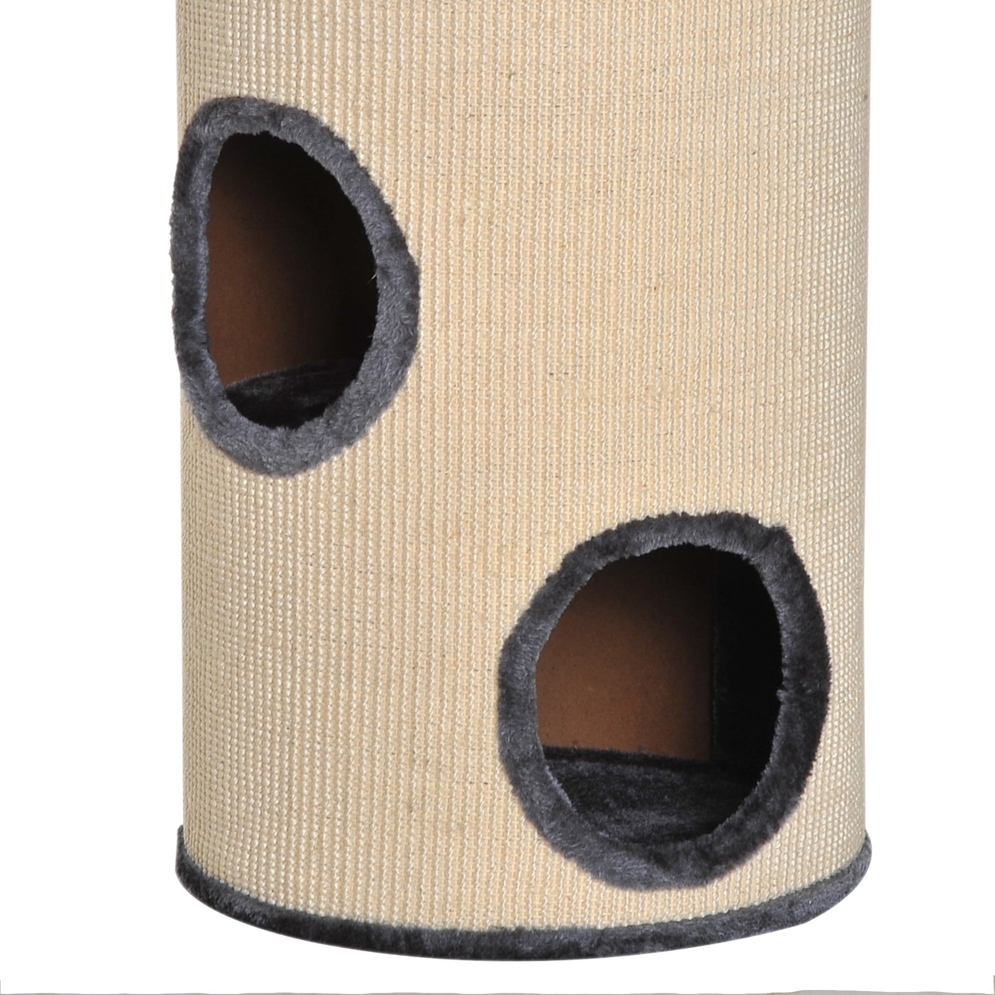 PawHut Cat Tree, Plush, Ф38x70H cm-Beige/Grey