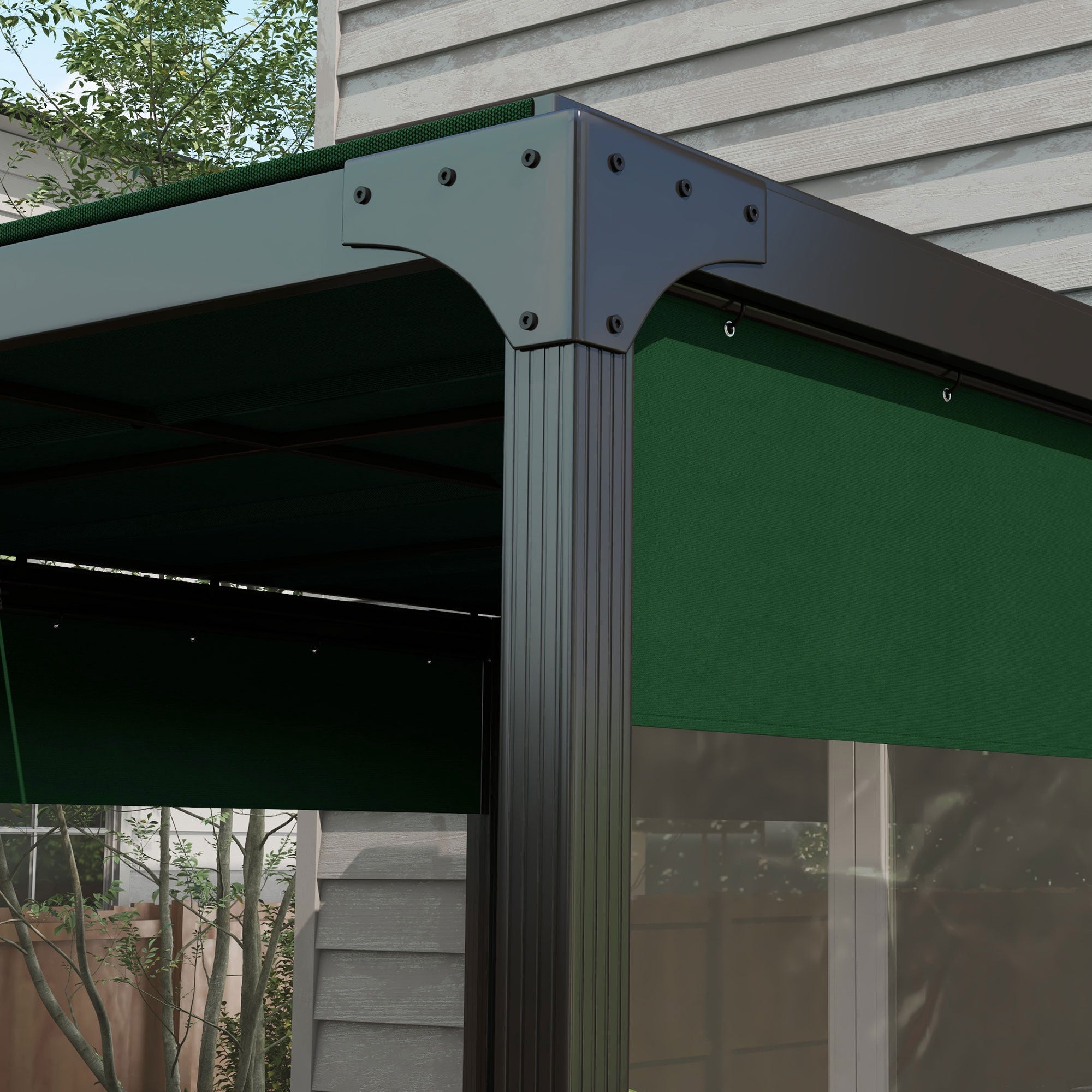 Outsunny Set of Two 3 x 2m Replacement Pergola Panels - Green - North Peak Garden Furniture