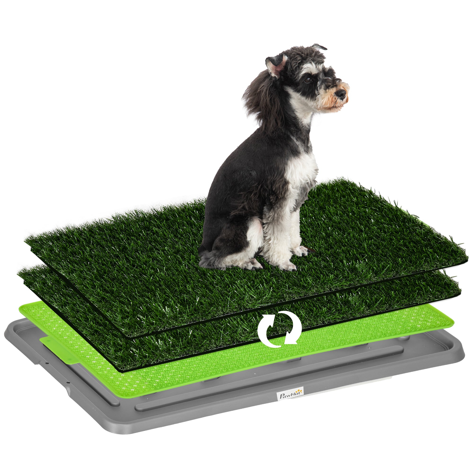 PawHut Artificial Grass Dog Toilet with Tray for Potty Training Indoor Outdoor, 2 Packs, 67 x 41cm - North Peak Garden Furniture