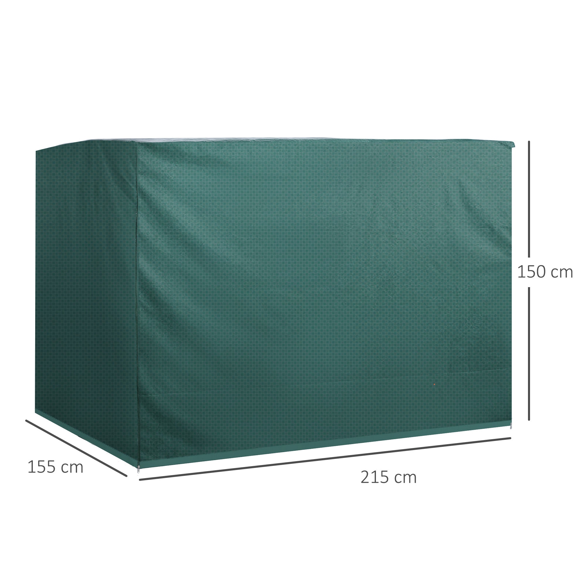 Outsunny Patio 3 Seater Swing Chair Bench Cover Outdoor Garden Furniture Rain Protection Cover Protector Waterproof Anti-UV, 215L x 155W x 150Hcm, Dark Green