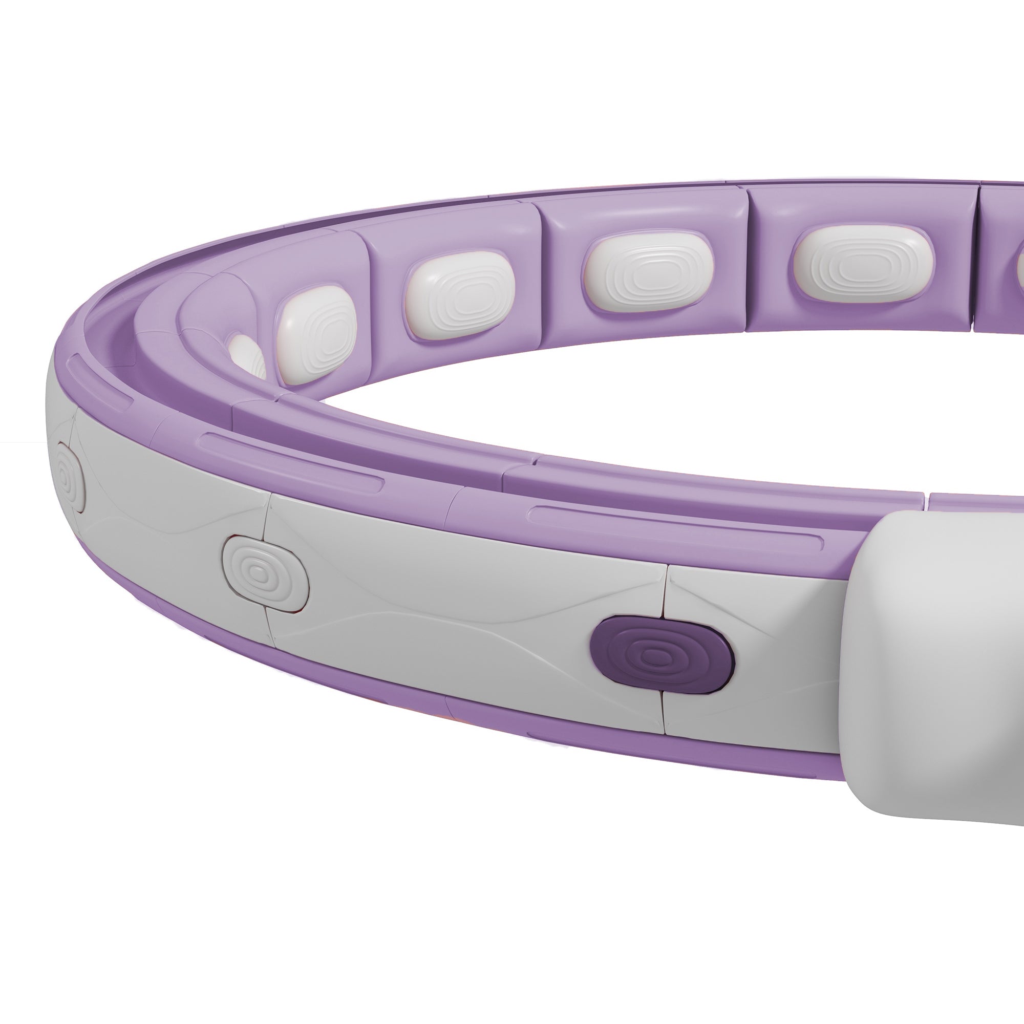 SPORTNOW Smart Weighted Hula Hoop, Massage Hula Ring w/ 16 Detachable Knots, 360° Auto-Rotating Ball, Digital Counter, Purple - North Peak Garden Furniture