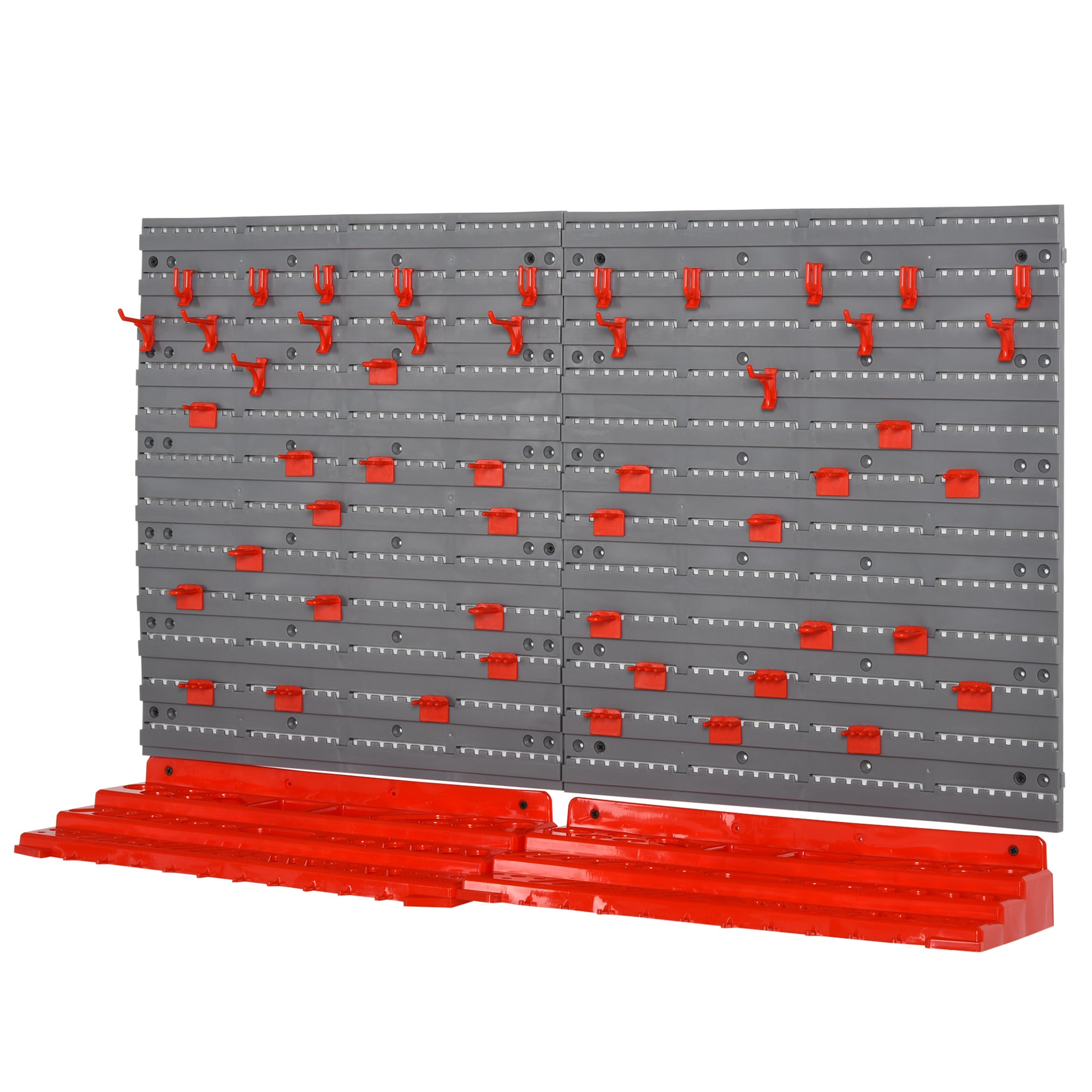 DURHAND 54 Pcs On-Wall Tool Equipment Holding Pegboard Home DIY Garage Organiser DIY w/ 50 Pegs 2 Shelves - North Peak Garden Furniture