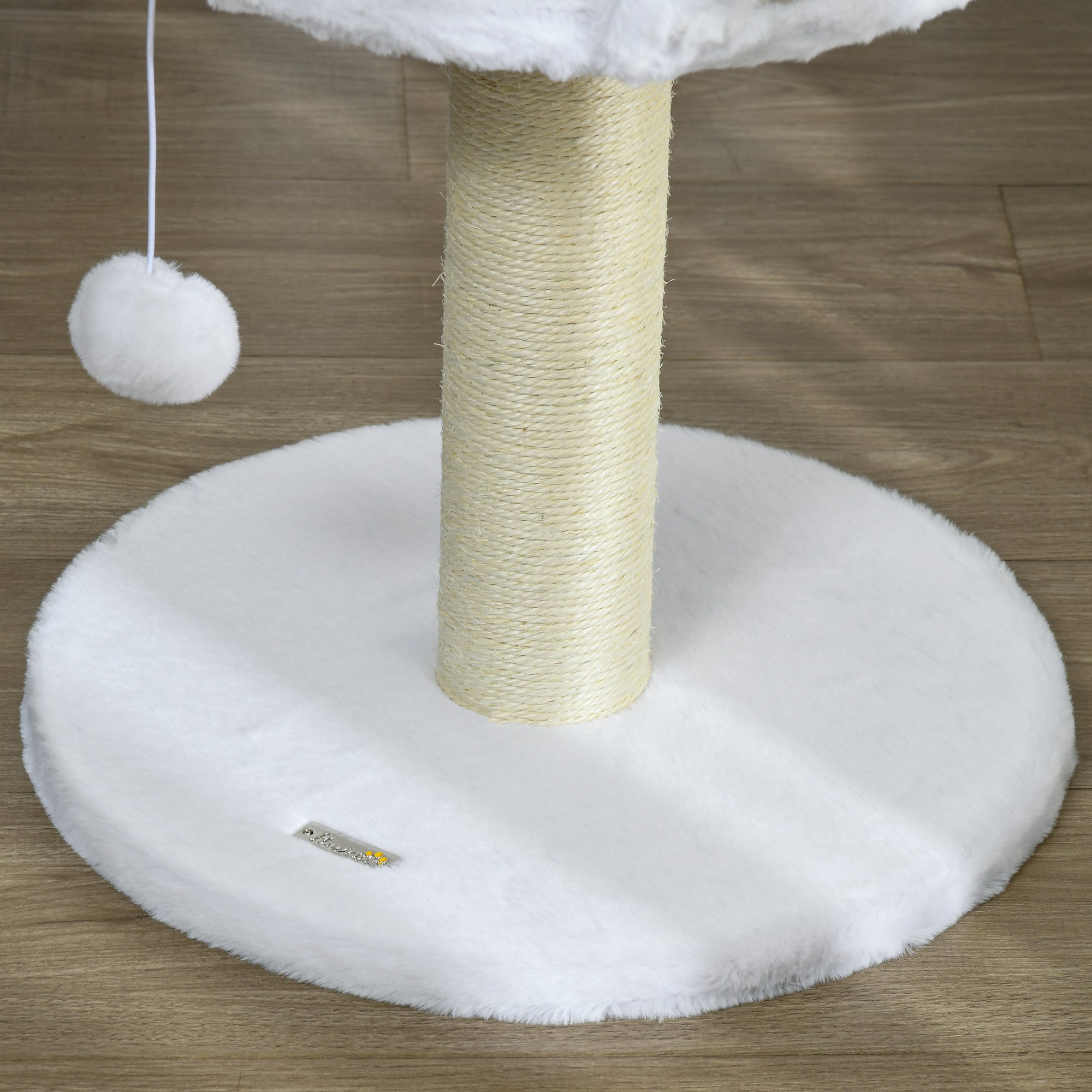 PawHut Cat Tree Tower with Scratching Posts, White