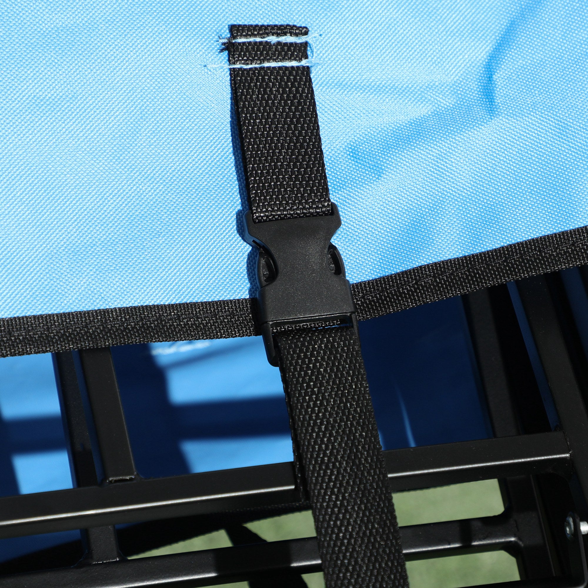 Outsunny 90L Folding Garden Trolley Cart Pull Along Wagon with Telescopic Handle for Beach Camping Festival - Blue - North Peak Garden Furniture