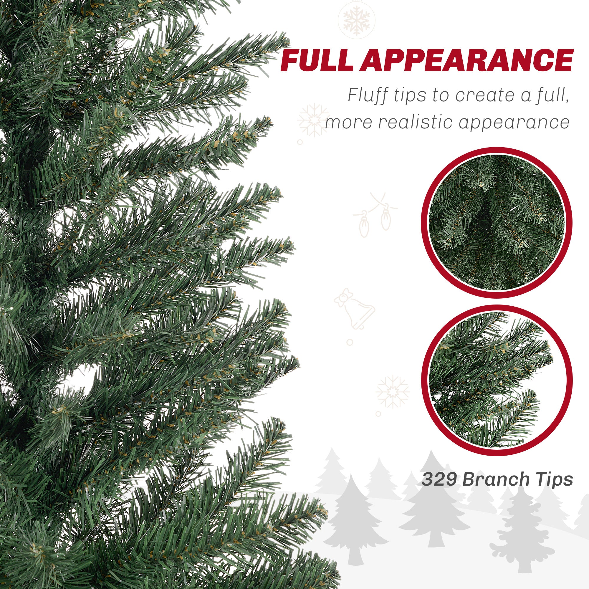 HOMCOM 6ft Artificial Bare Pencil Christmas Tree - Green - North Peak Garden Furniture