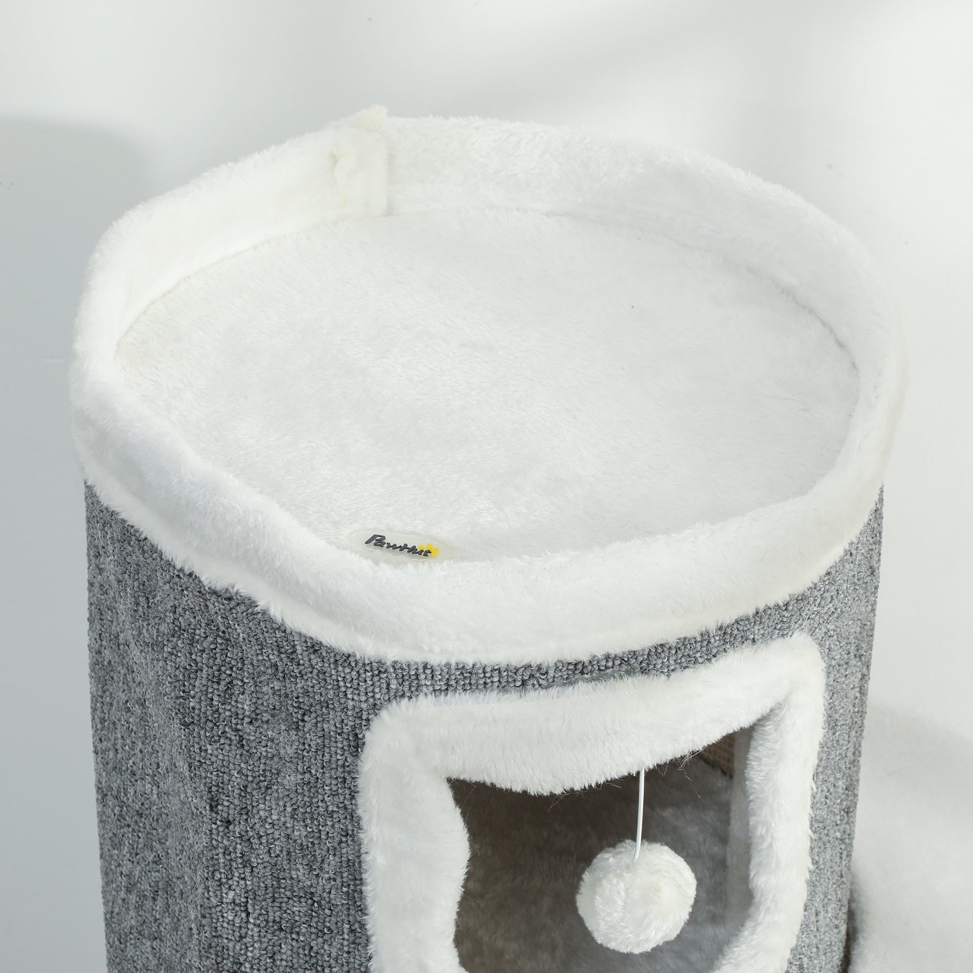 PawHut 101 cm Cat Tree with Sisal Scratching Posts, 3 Barrel Condos, 3 Platforms, for Indoor Cats to Rest and Play