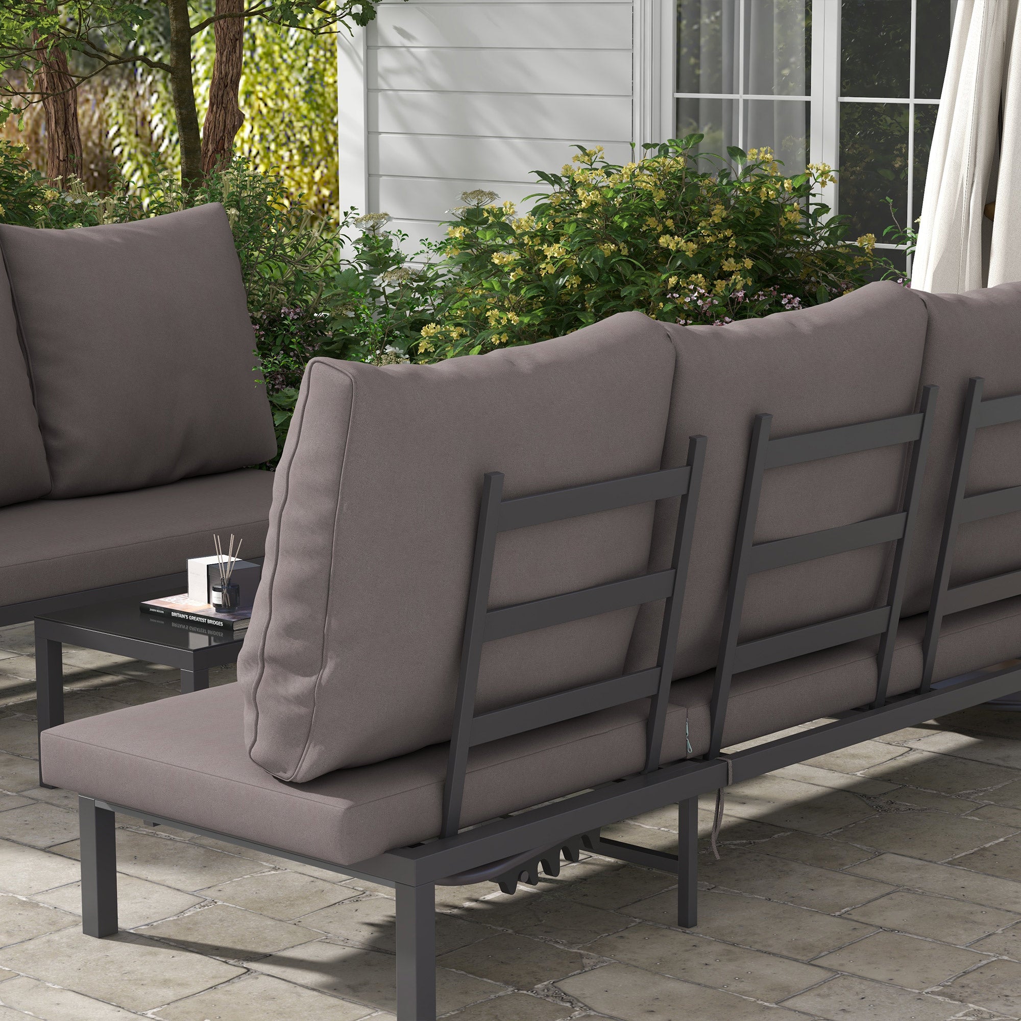 Outsunny Three-Piece Aluminium Lounger Set, with Reclining Backs - North Peak Garden Furniture