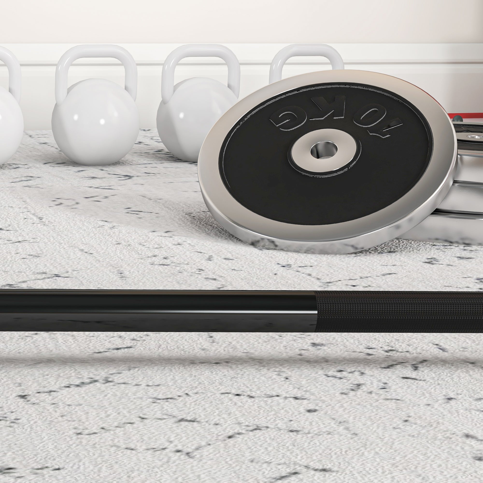 SPORTNOW 210cm Olympic Barbell Bar for 5cm Weight Plates, with Spring Clips, 20kg - North Peak Garden Furniture