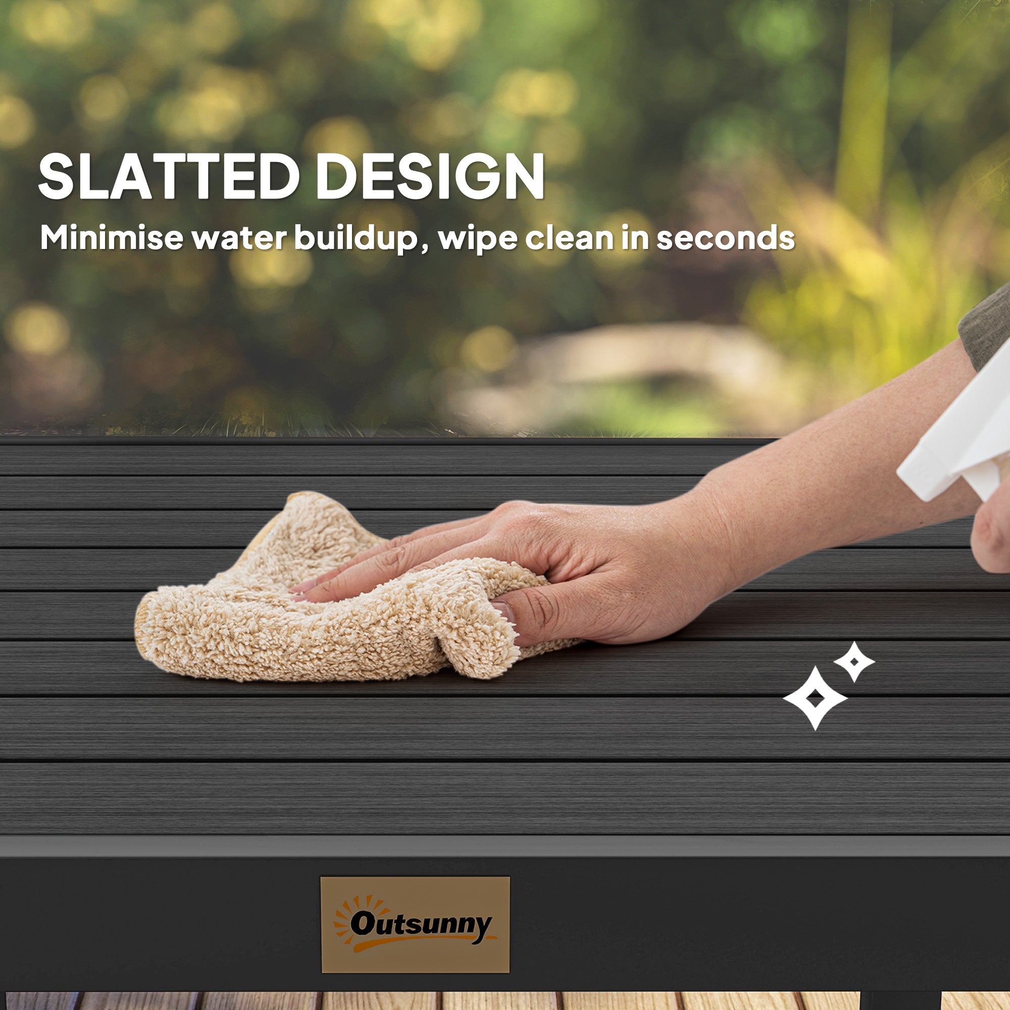 Outsunny 78 cm Garden Dining Table for 4 People, Square Outdoor Coffee End Side Table with Aluminium Legs, Black