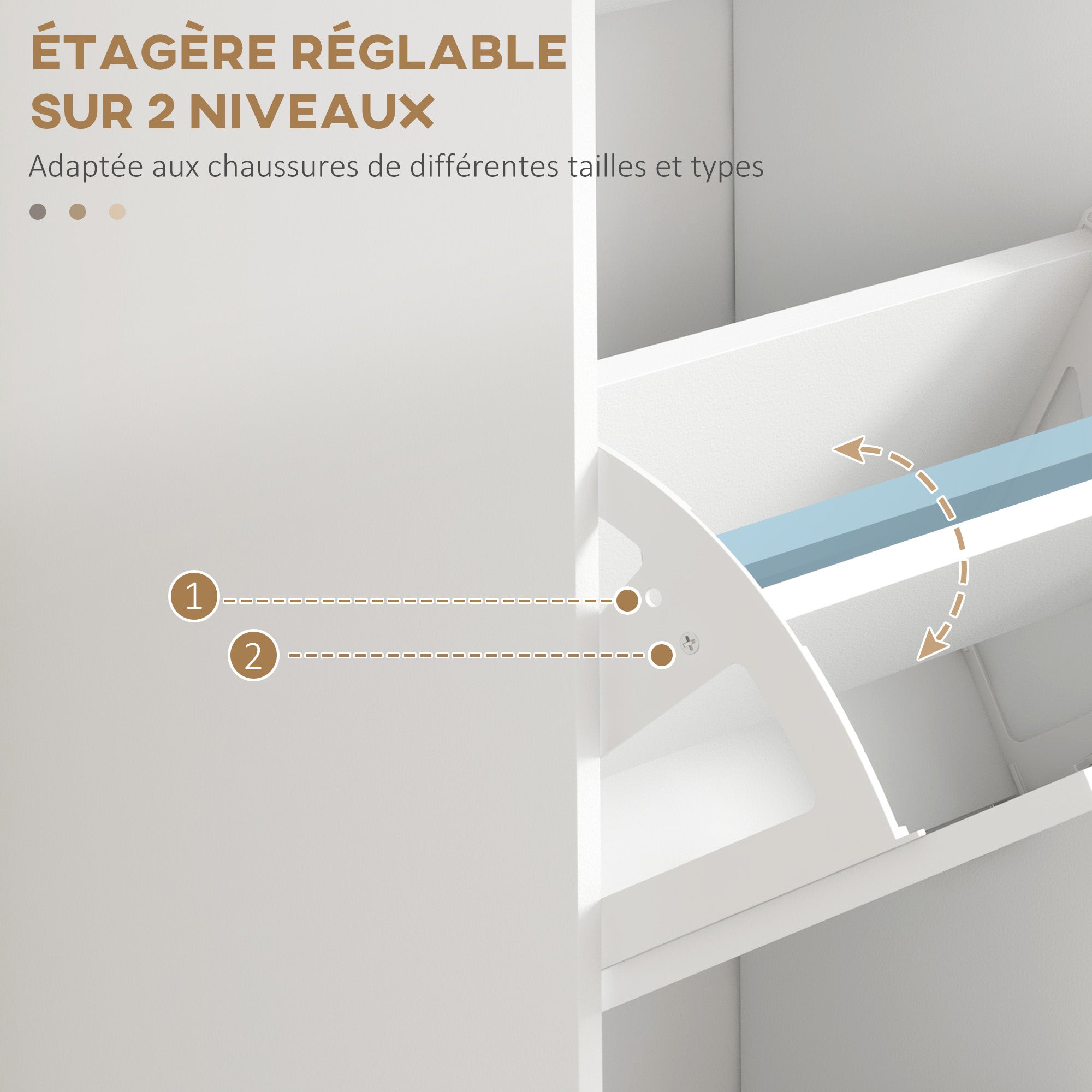 HOMCOM Three-Drawer Minimalistic Shoe Storage Cabinet, for 15 Shoes - North Peak Garden Furniture