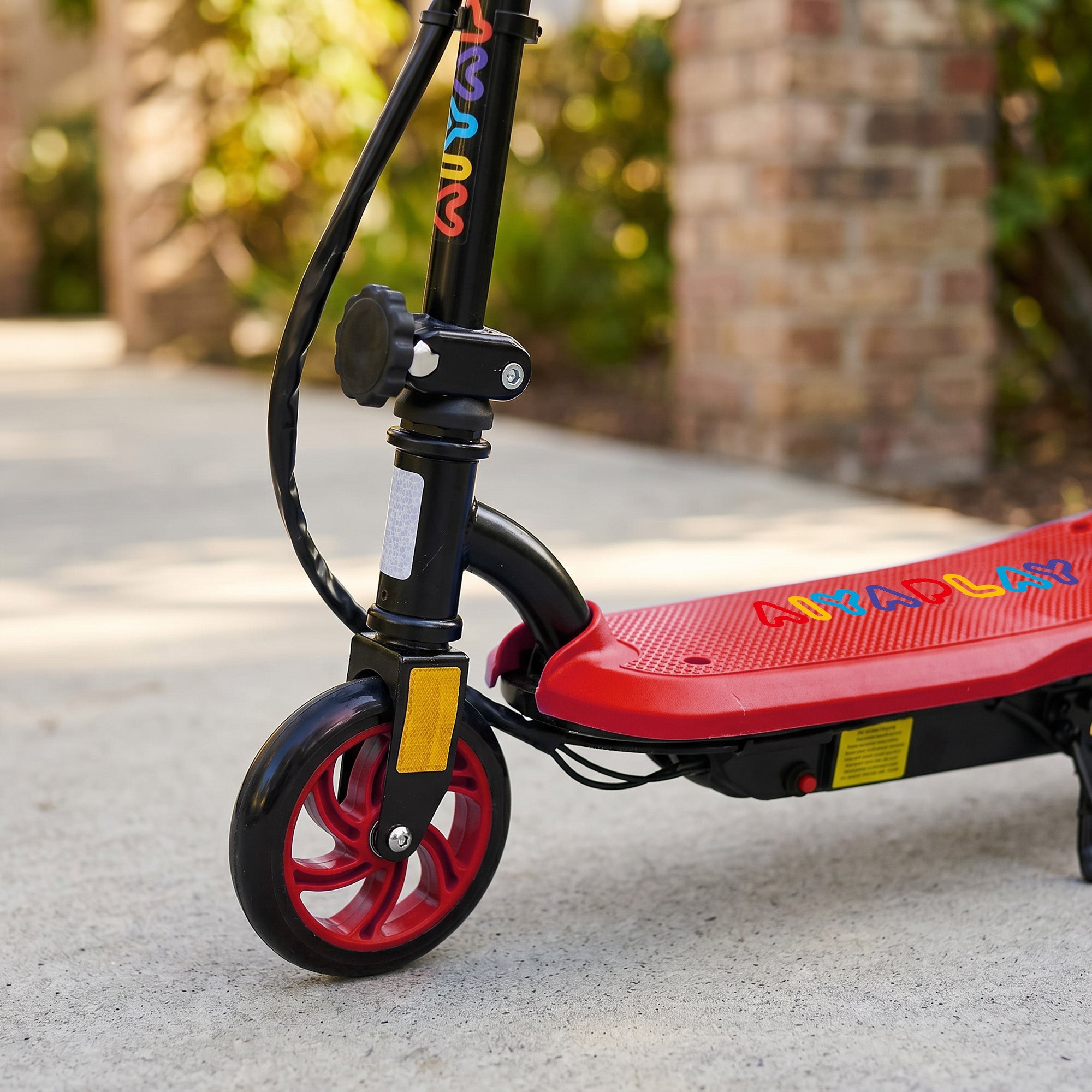 HOMCOM Foldable Electric Scooter, with LED Headlight, for Ages 7-14 Years - Red