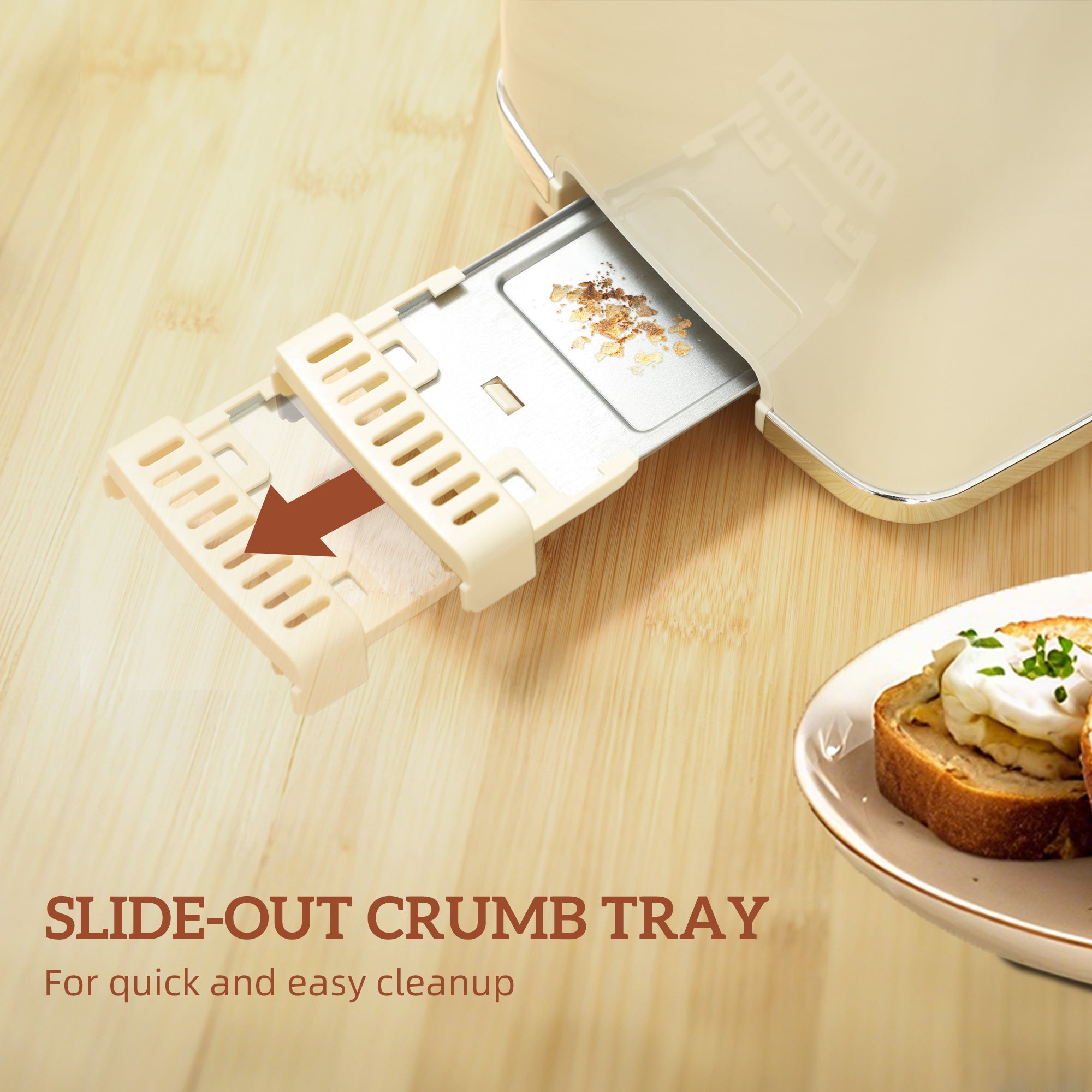 HOMCOM Touch Screen Kettle and Toaster Set - Cream