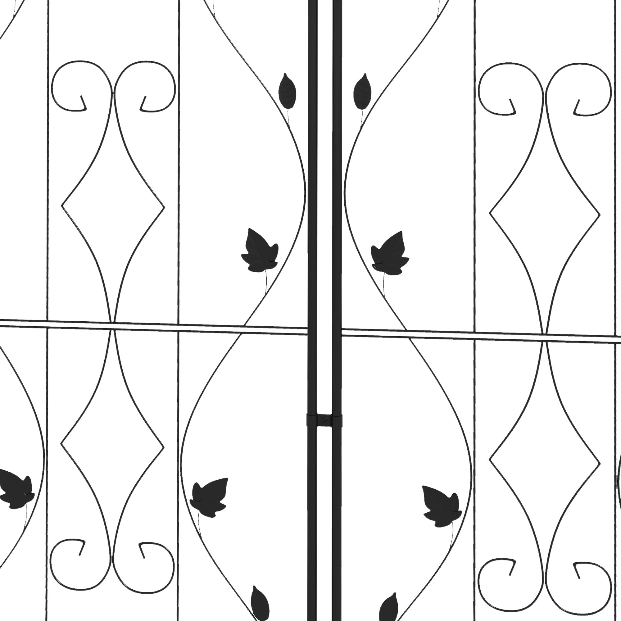 Outsunny Metal Trellis Set of 2, Garden Trellis for Climbing Plants Support Frames, Leaf Design - North Peak Garden Furniture