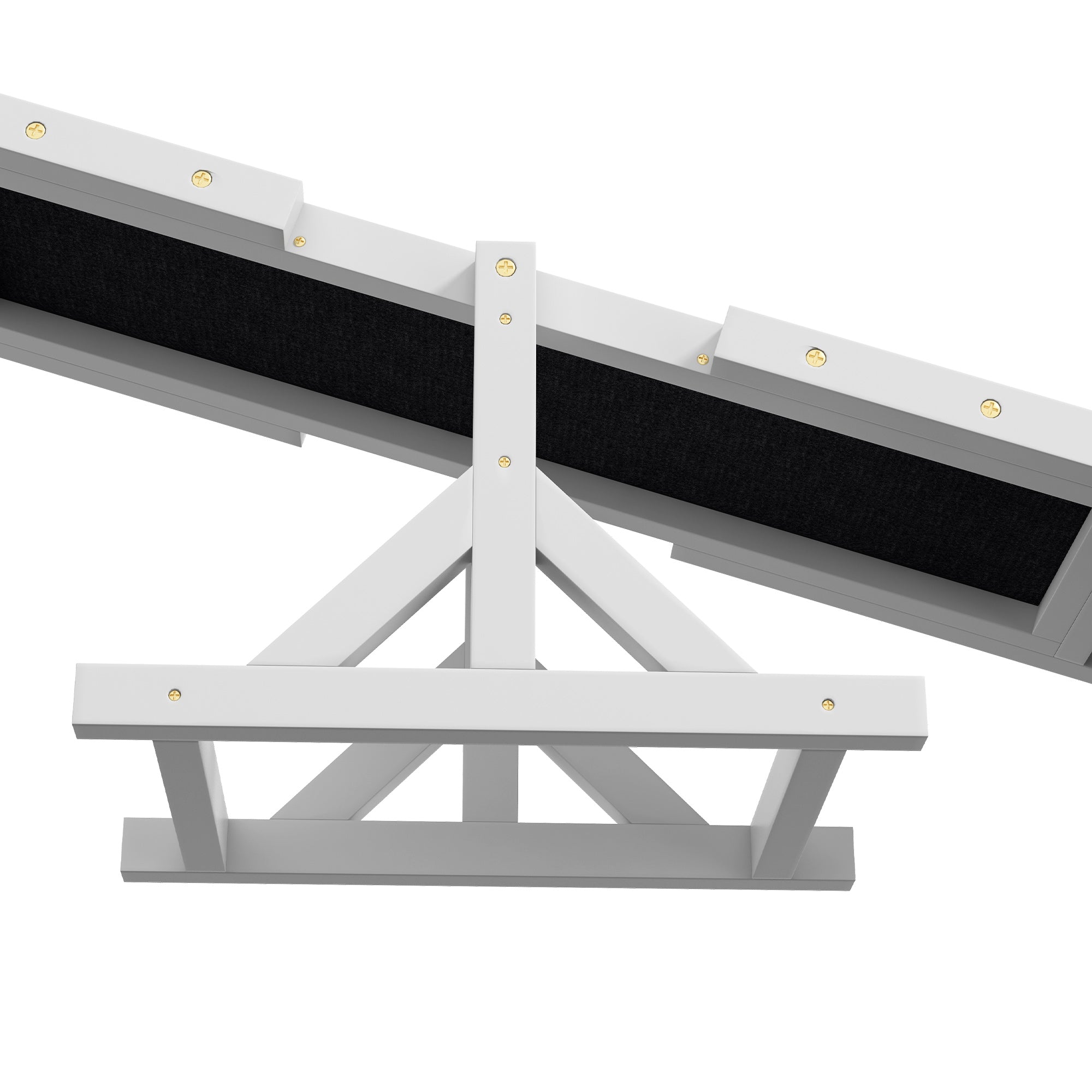 PawHut Wooden Pet Seesaw for Big Dogs, Dog Agility Equipment with Anti-Slip Surface - White - North Peak Garden Furniture