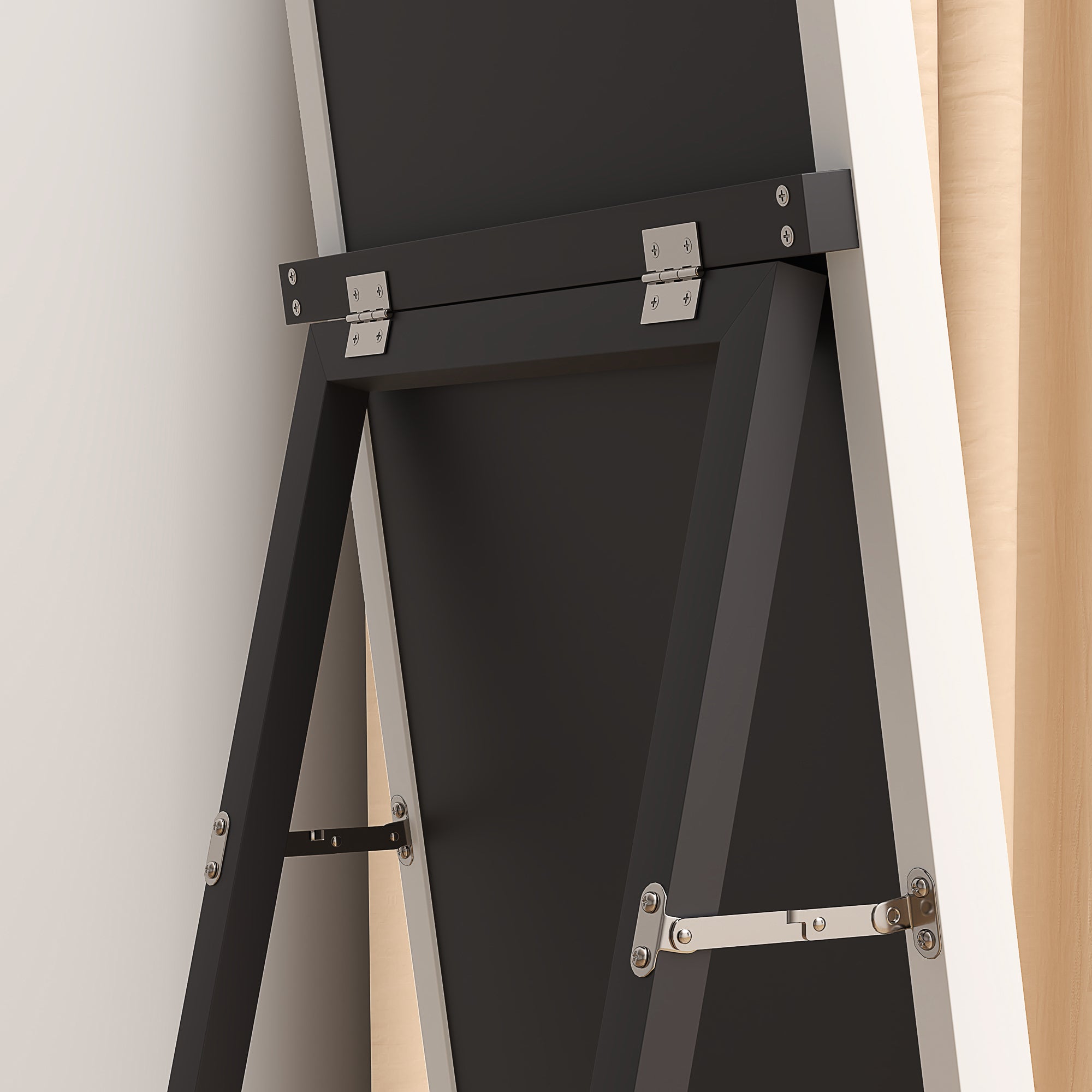 HOMCOM Full Length Mirror, 37 x 157cm Wall Mounted, Leaning, Free Standing Mirror, Framed Full Body Mirror for Living Room, Bedroom, White - North Peak Garden Furniture