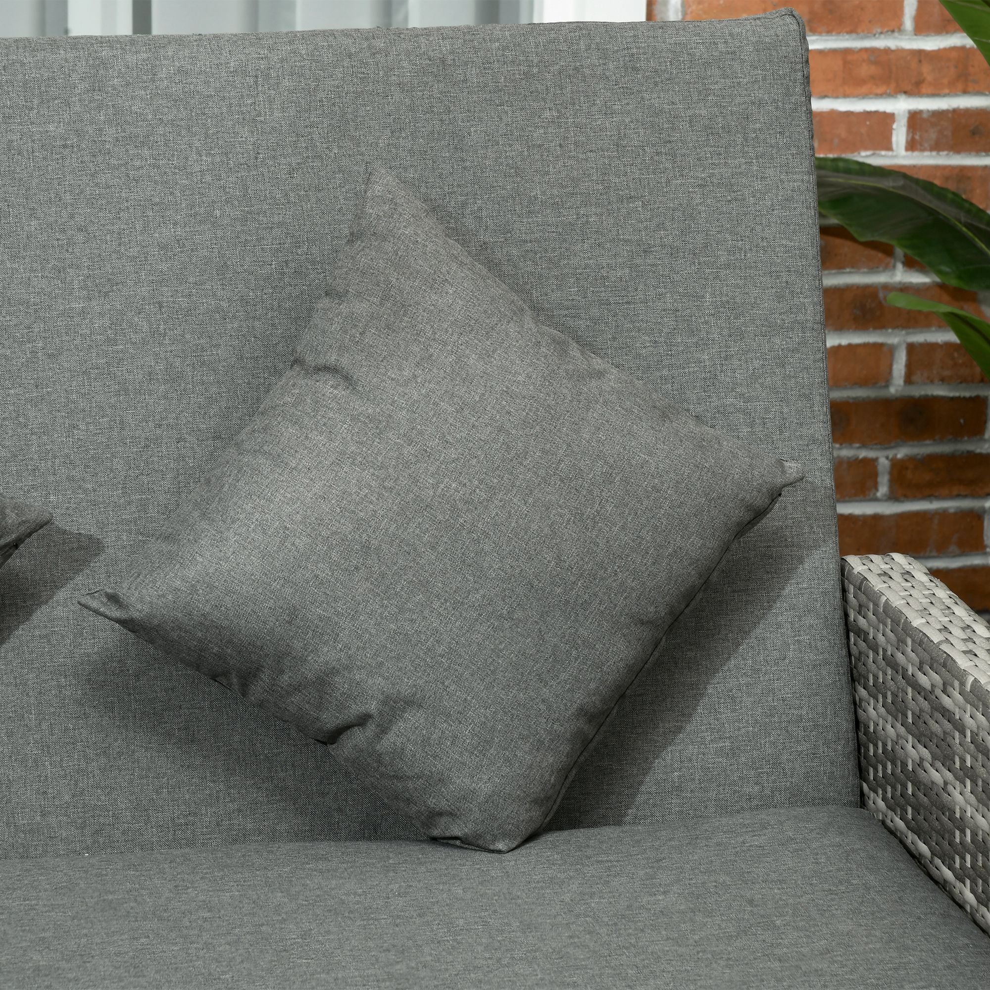 Outsunny 2 Seater Assembled Garden Patio Outdoor Rattan Furniture Sofa Sun Lounger Daybed with Fire Retardant Sponge - Grey - North Peak Garden Furniture