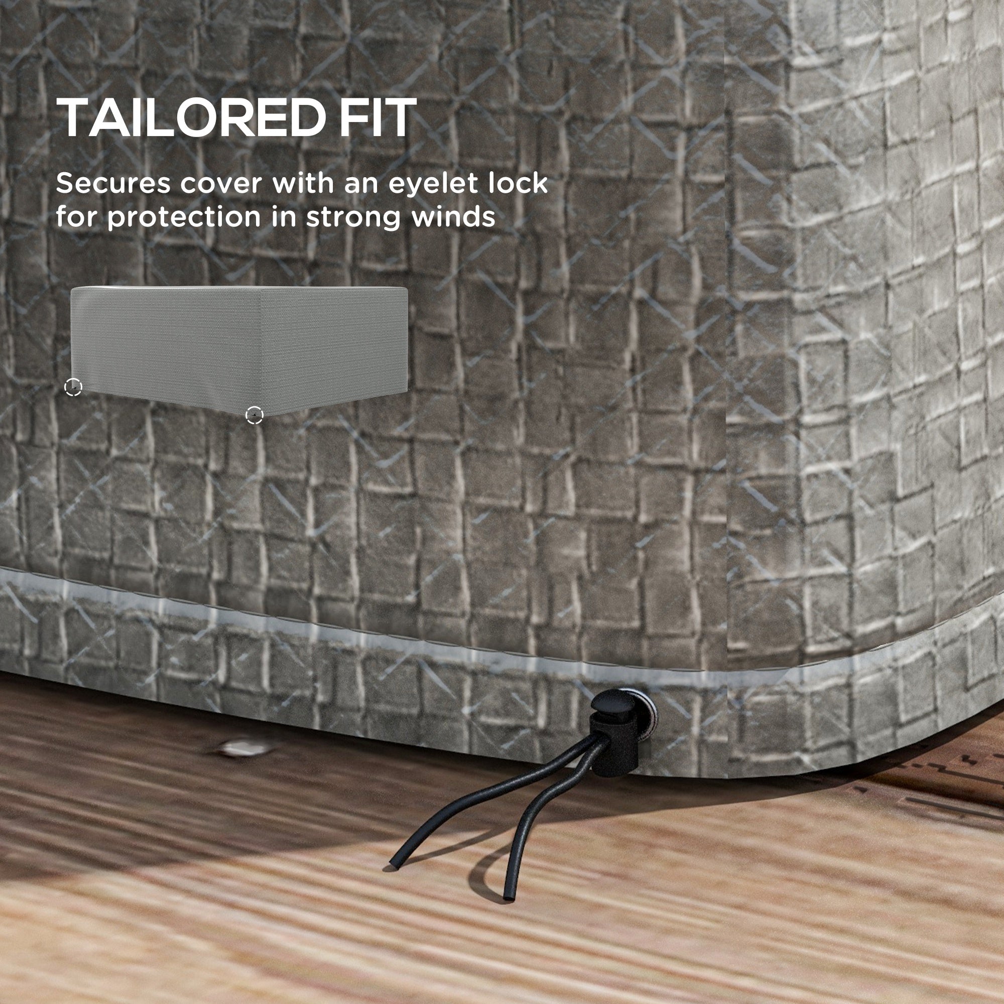 Outsunny 235 x 190 x 90 cm Large Patio Set Covers, Outdoor Garden Furniture Protection Cover Protector Waterproof Anti-UV Grey - North Peak Garden Furniture