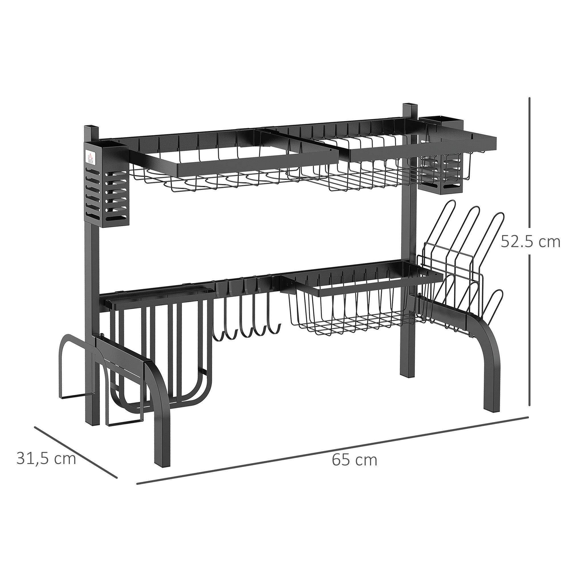 HOMCOM 65cm Modular Over-Sink Drying Rack