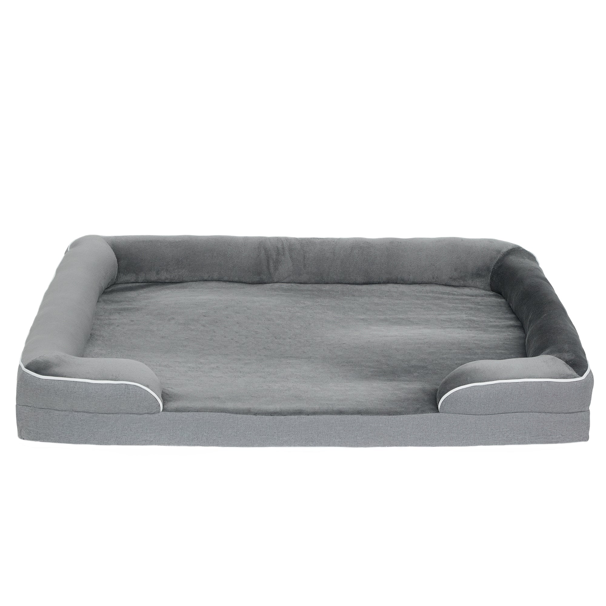 PawHut Dog Sofa Bed, Washable Pet Bed with Removable Cover and Non-Slip Bottom for Small, Medium and Large Dogs, Grey