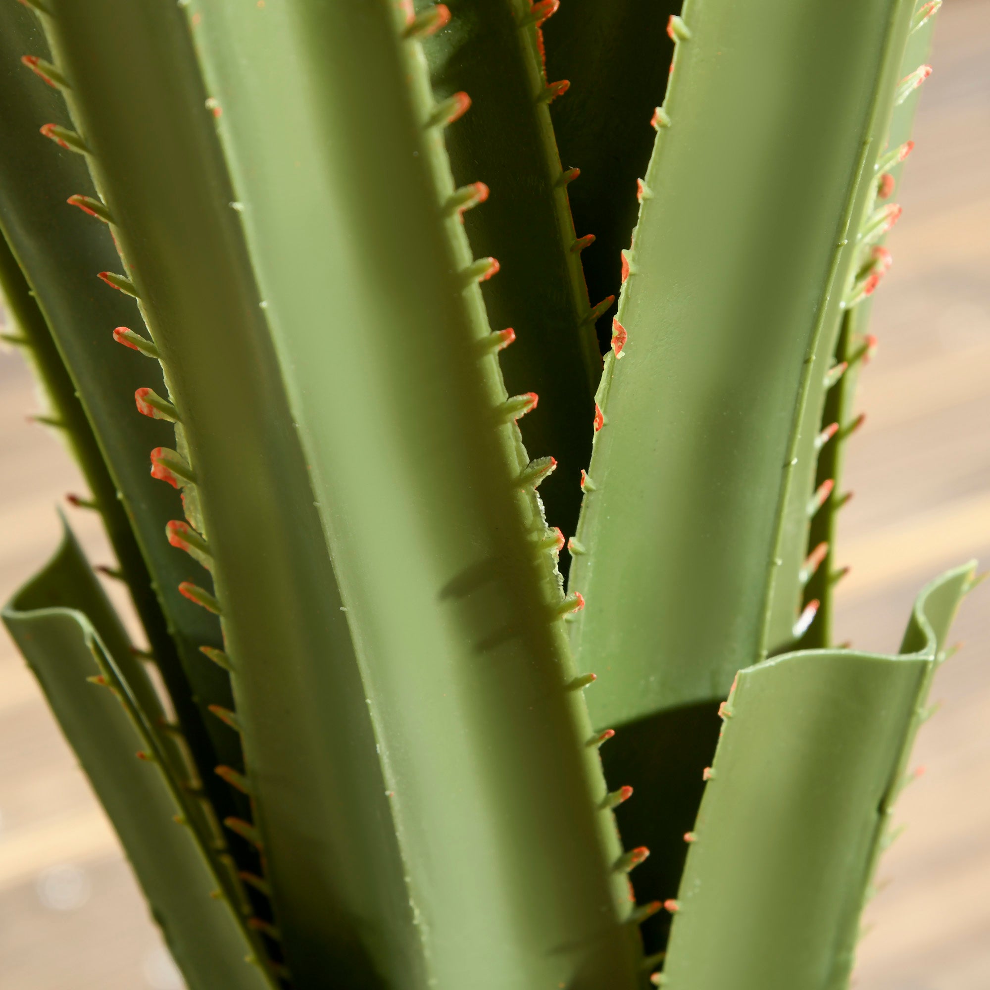 HOMCOM Artificial Plants Agave Succulent in Pot Desk Fake Plants for Home Indoor Outdoor Decor, 15x15x90cm, Green - North Peak Garden Furniture