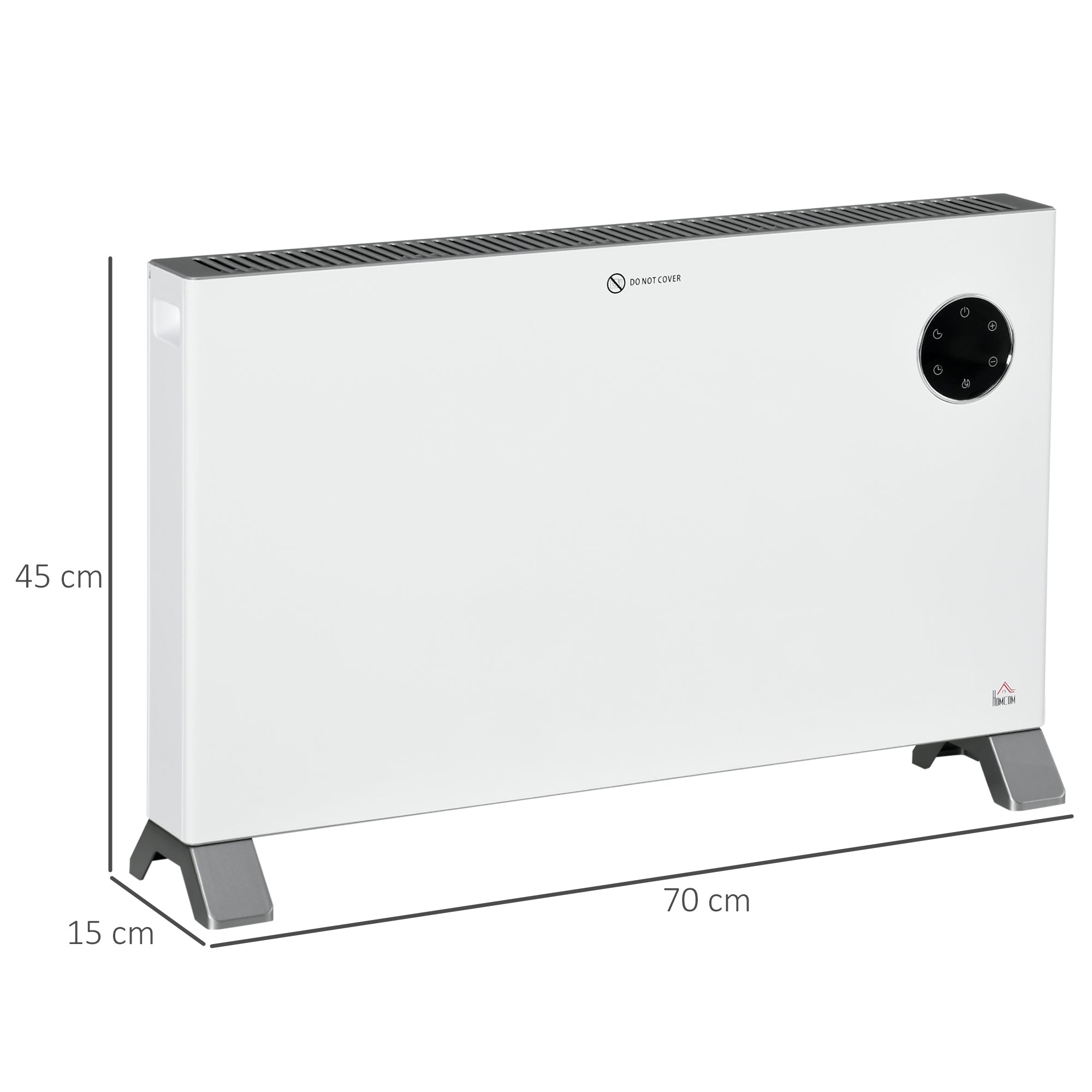 HOMCOM 2000W Electric Convector Heater, Freestanding Space Heater with 3 Heat Settings, Adjustable Thermostat, Timer, White - North Peak Garden Furniture