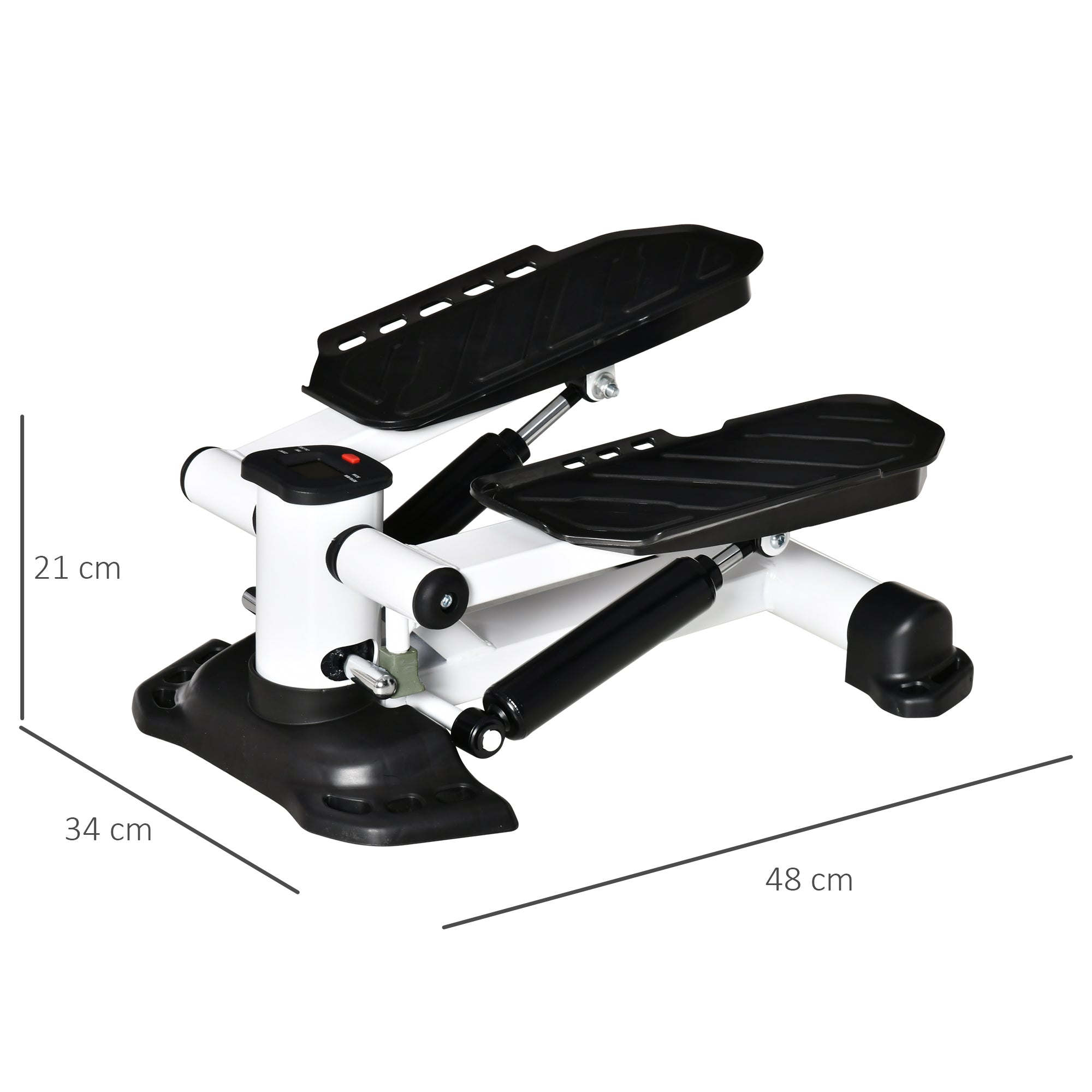 HOMCOM Portable Mini Stepper with LCD Display for Home Gym Office Exercise Workout, Black - North Peak Garden Furniture