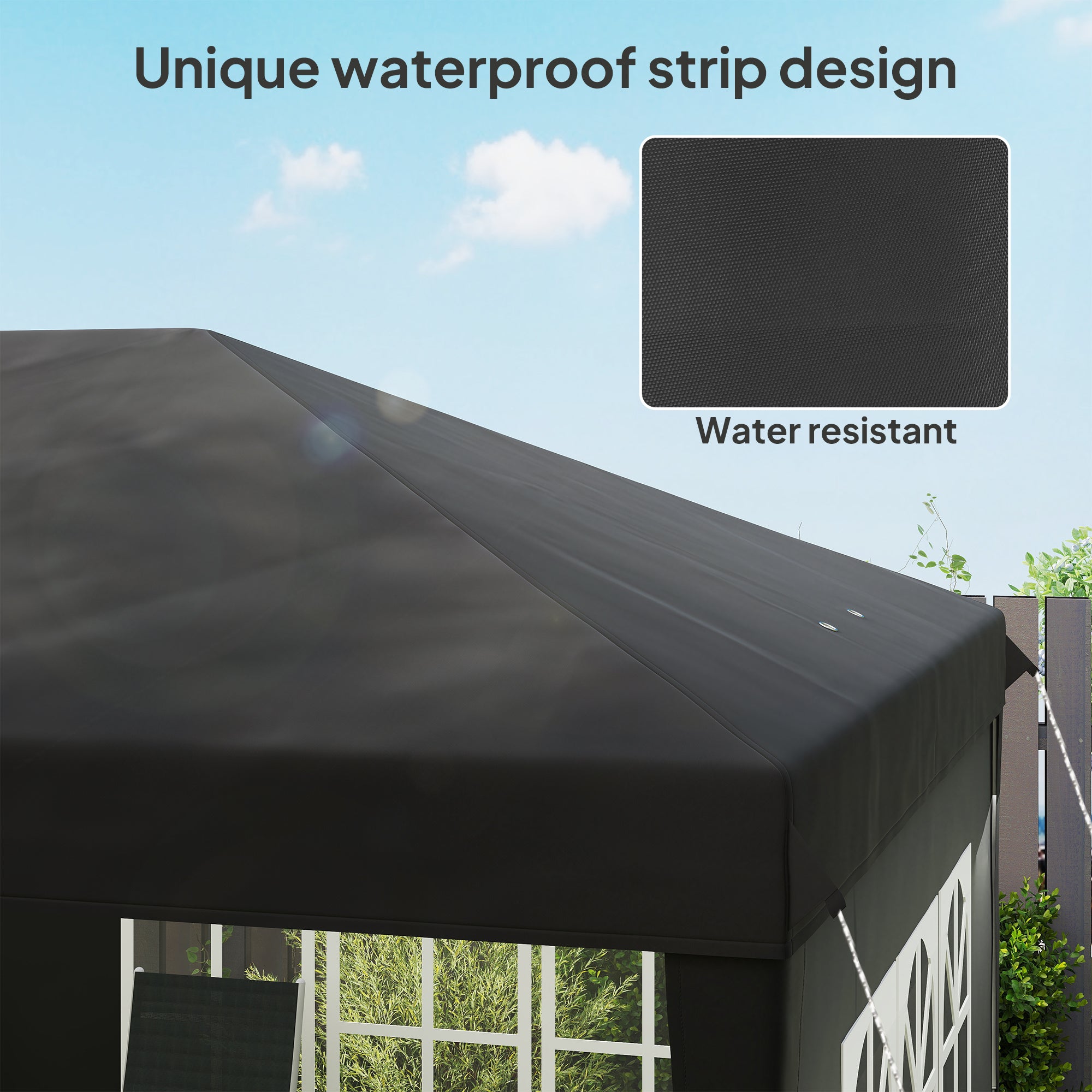 Outsunny 3 x 6m Pop-Up Gazebo, with Removable Walls - Black