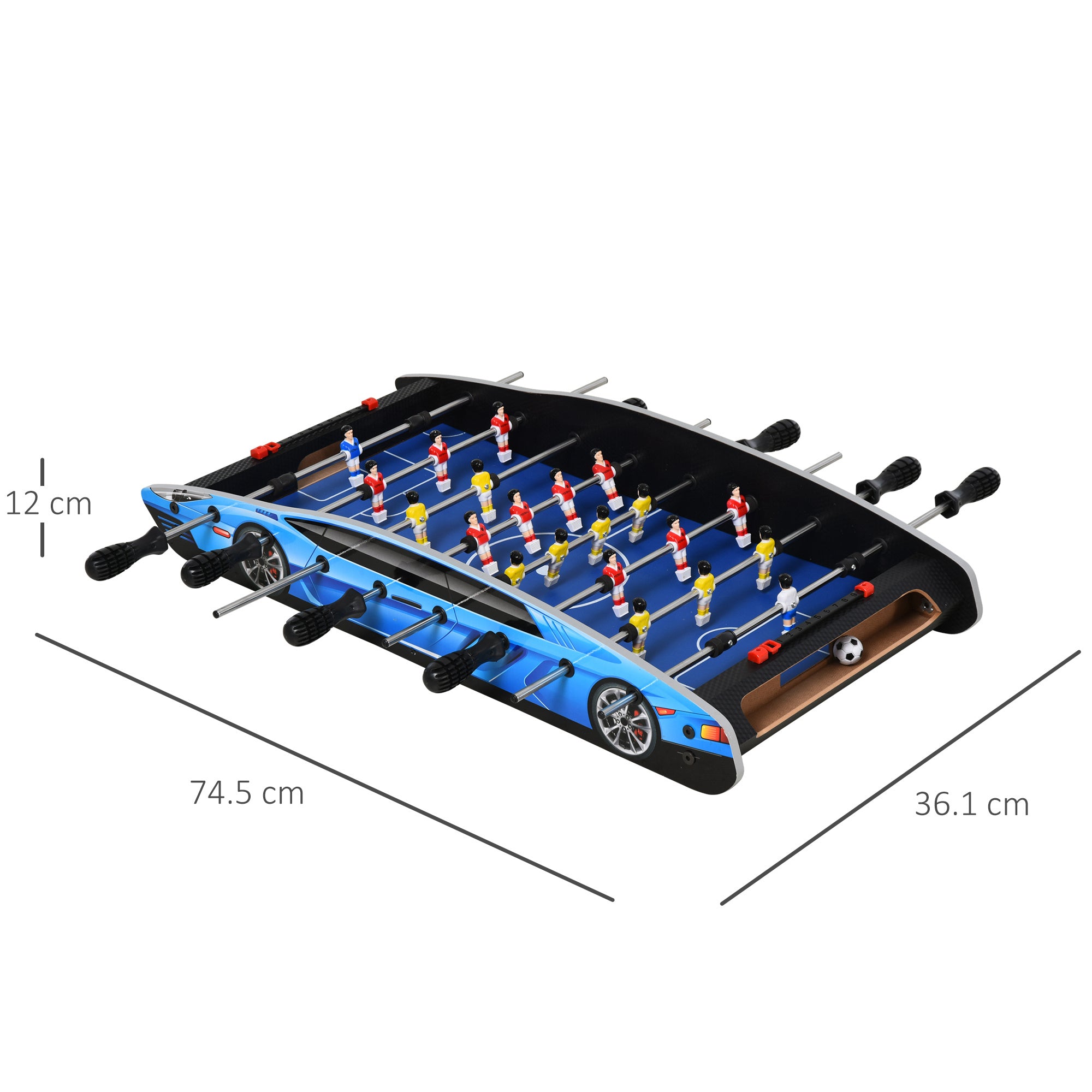 HOMCOM 29 Inch Mini Tabletop Football Foosball Gaming Table Play Fun Game Toy 74.5L x 36.1W x 12H CM - North Peak Garden Furniture