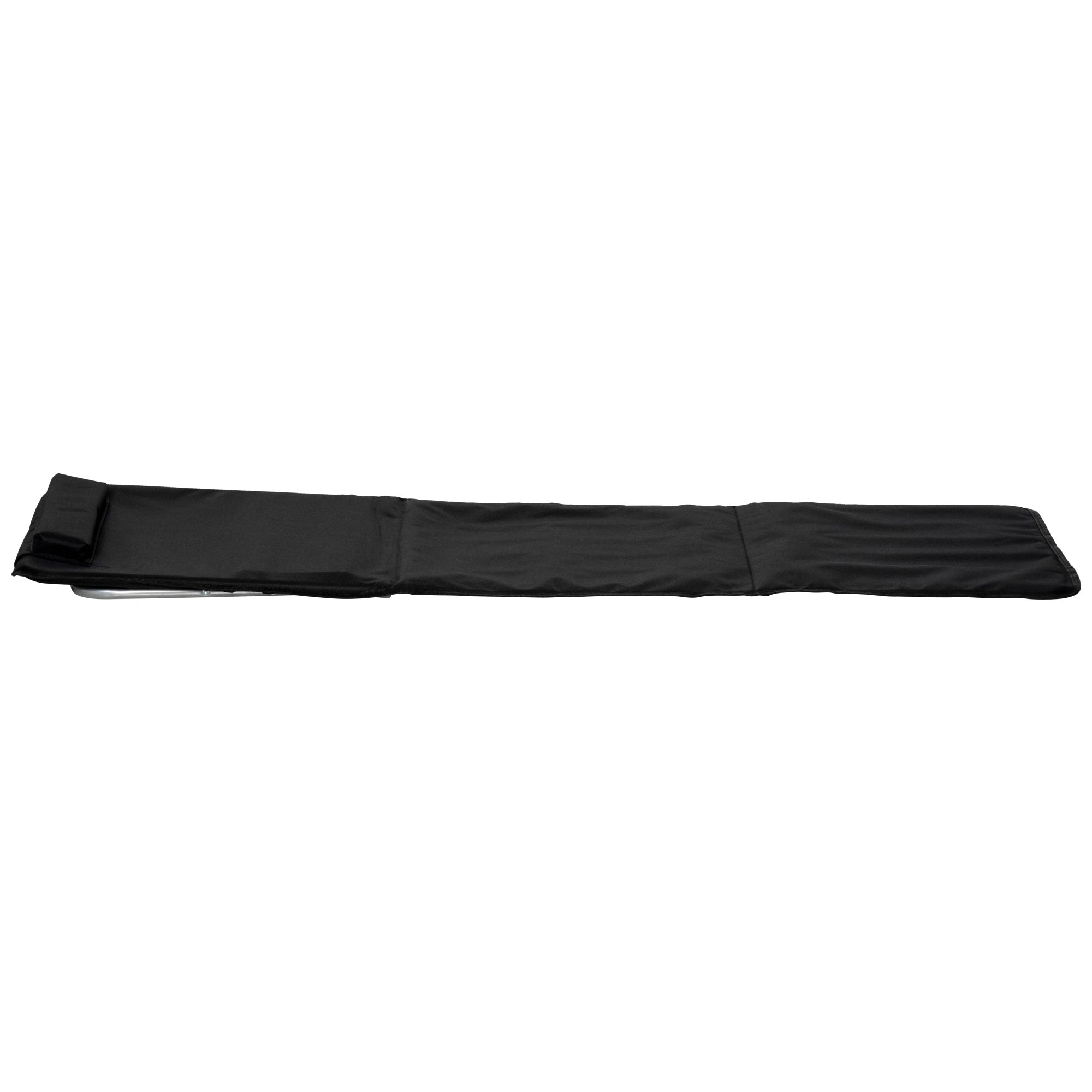 Outsunny Set of 2 Foldable Garden Beach Chair Mat Lightweight Outdoor Sun Lounger Seats Adjustable Back Metal Frame PE Fabric Head Pillow w/ Carry Bag, Black - North Peak Garden Furniture
