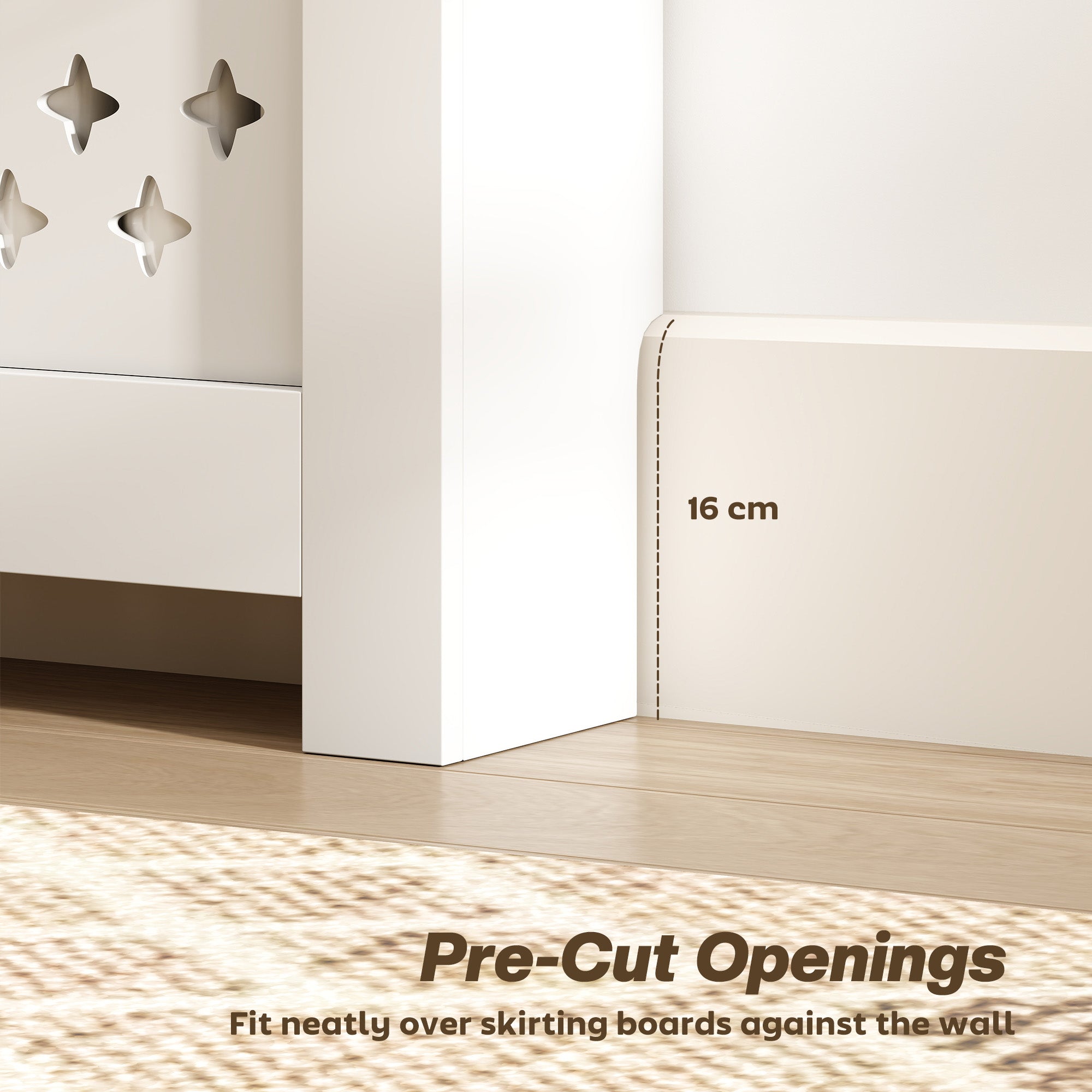 HOMCOM 108 x 19 cm Minimal Radiator Cover, with 2 Drawers - White